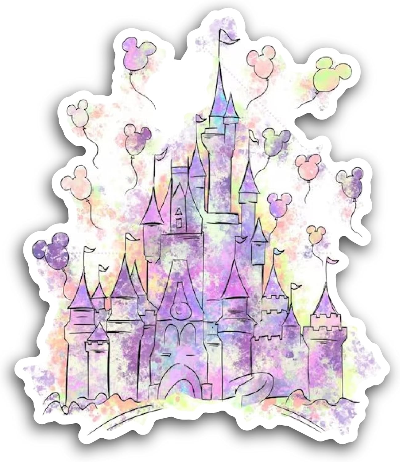 2 (Pieces) 3" and 5" Castle Art Sticker, Waterproof Vinyl Decals for Many Purpose Like Cars, Trucks, Laptops, Phones, Windows and More