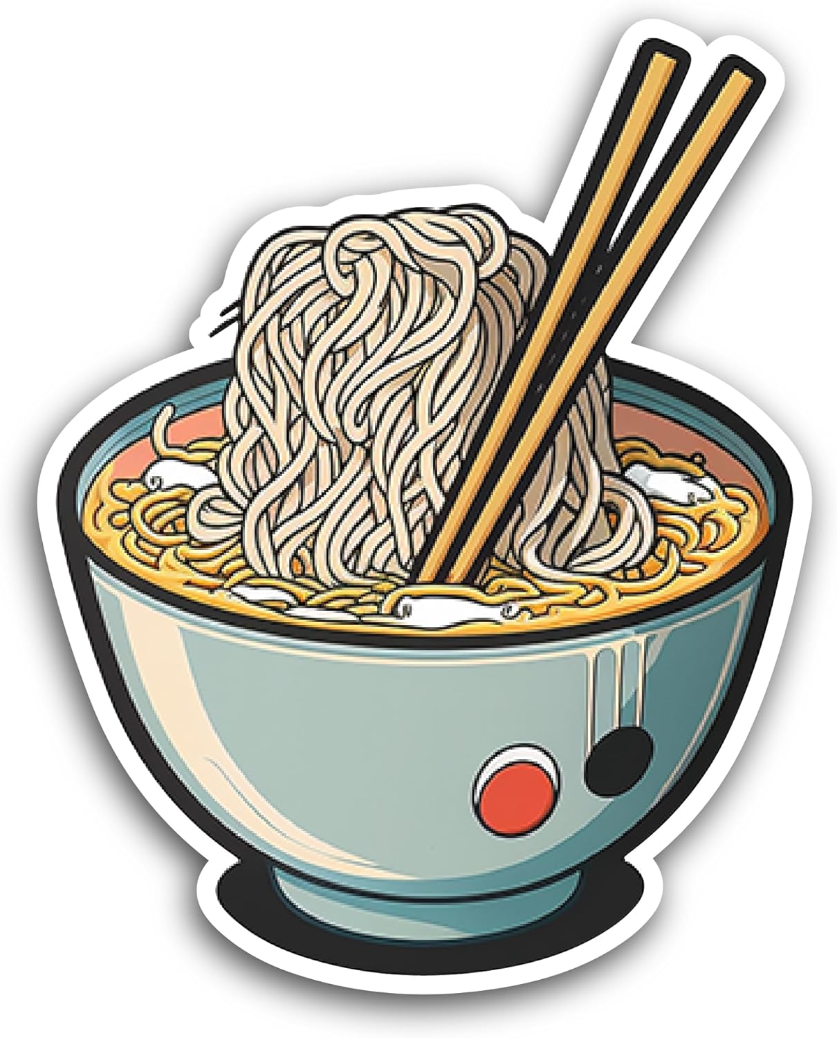 2 (Pieces) 3" and 5" Bowl of Noodles Sticker, Waterproof Vinyl Decals for Many Purpose Like Cars, Trucks, Laptops, Phones, Windows and More