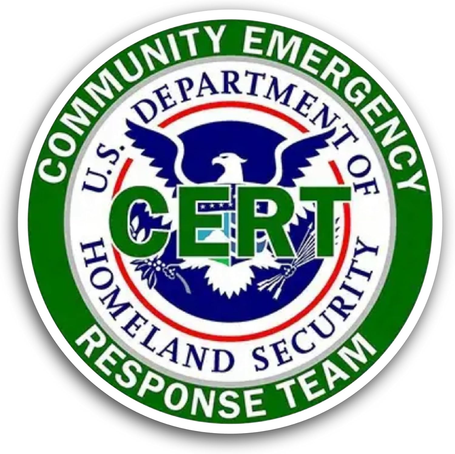 2 (Pieces) 3" and 5" Community Emergency Response Team Sticker, Waterproof Vinyl Decals for Many Purpose Like Cars, Trucks, Laptops, Phones, Windows and More