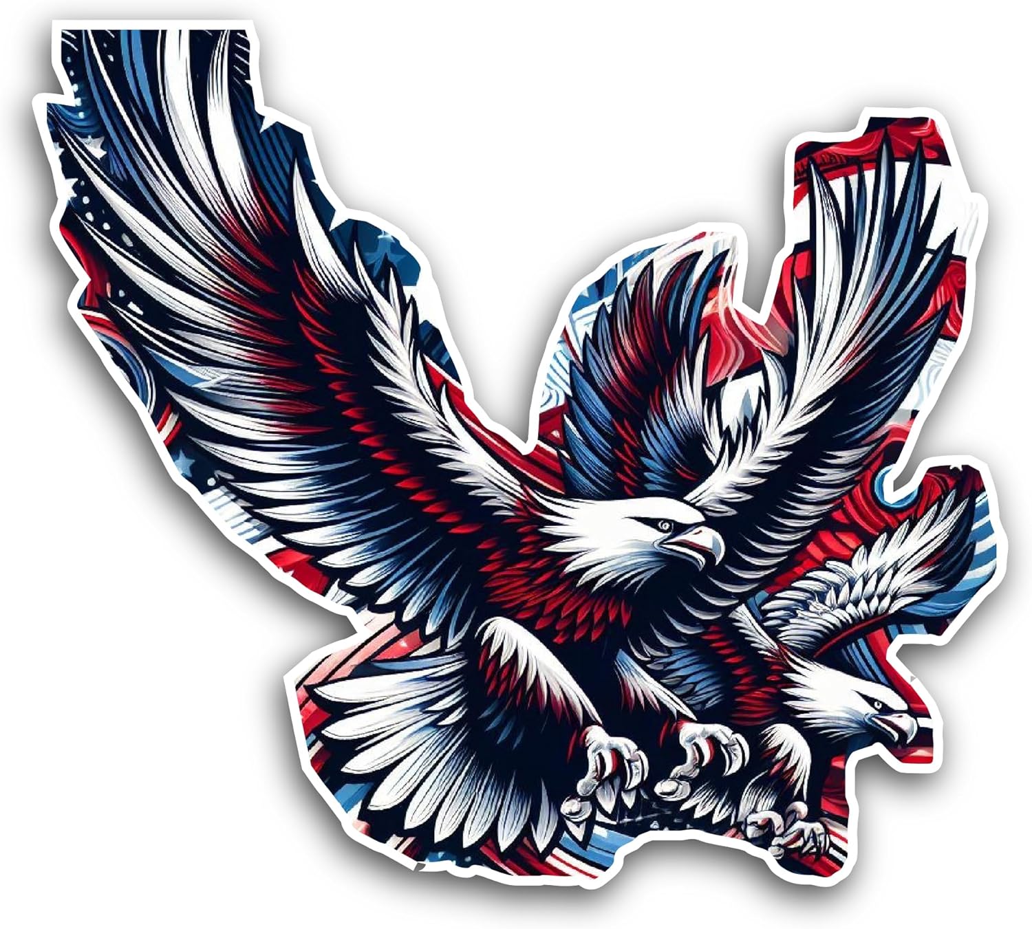 2 (Pieces) 3" and 5" Eagle Open Wings Decal Sticker, Waterproof Vinyl Decals for Many Purpose Like Cars, Trucks, Laptops, Phones, Windows and More