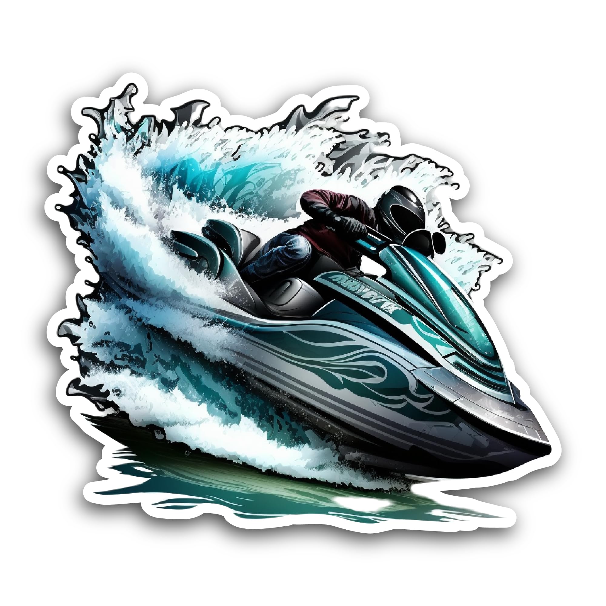 2 (Pieces) 3" and 5" Jet Boat Sticker, Waterproof Vinyl Decals for Many Purpose Like Cars, Trucks, L