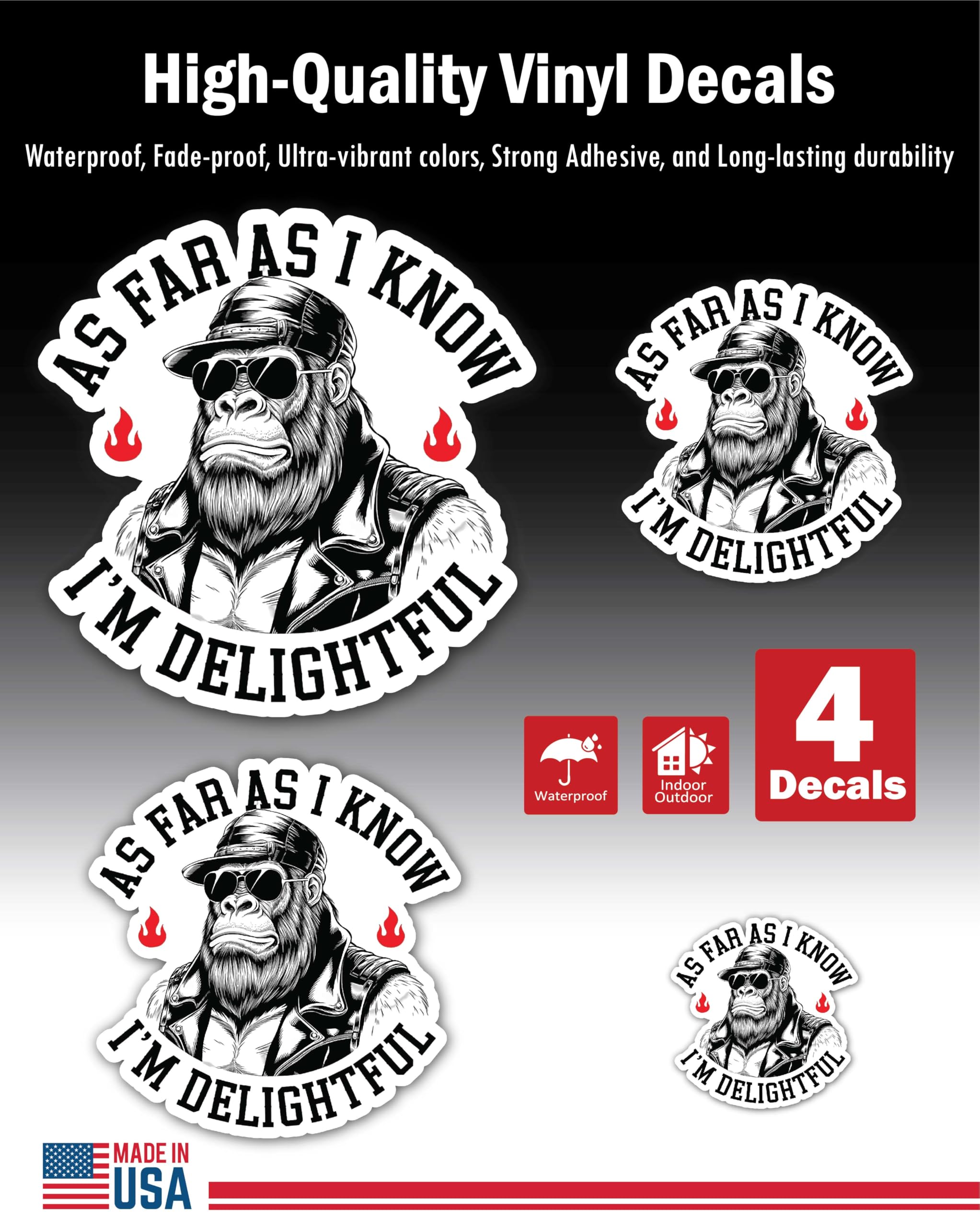 2 (Pieces) 3" and 5" Stickers n Decals Don't Eat Refined Sugar - Motivational Sticker Vinyl Decal St