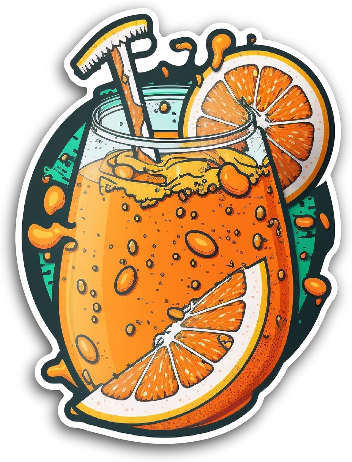 2 (Pieces) 3" and 5" Glass Cup of Lemon Juice Sticker, Waterproof Vinyl Decals for Many Purpose Like Cars, Trucks, Laptops, Phones, Windows and More