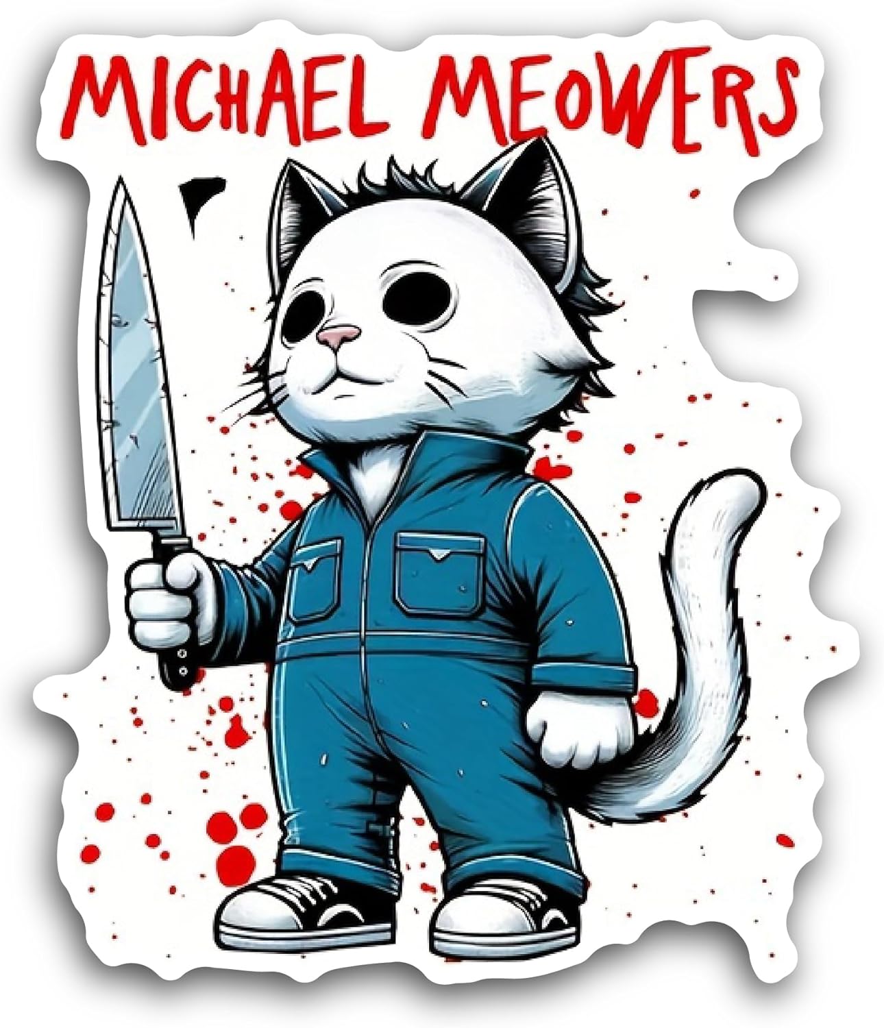 2 (Pieces) 3" and 5" Michael Meowers Sticker, Waterproof Vinyl Decals for Many Purpose Like Cars, Trucks, Laptops, Phones, Windows and More