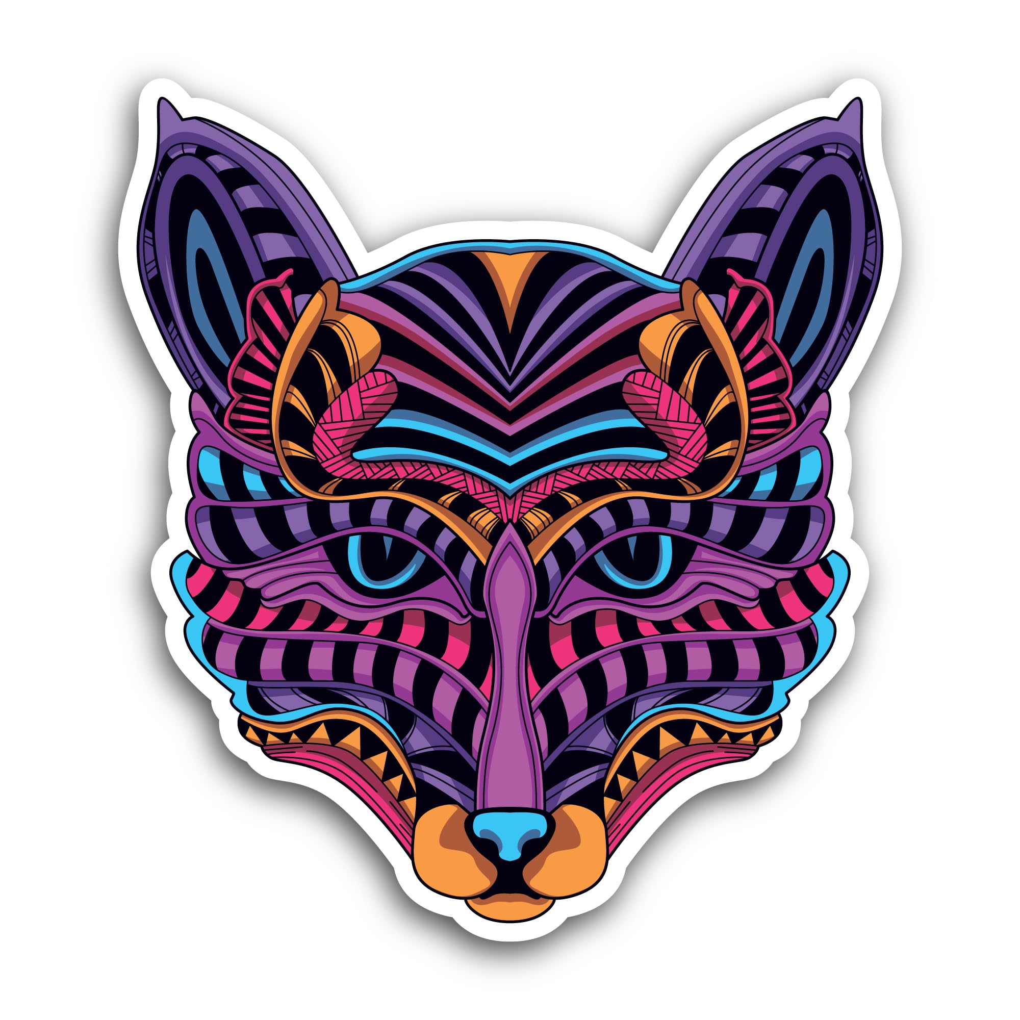 2 (Pieces) 3" and 5" Glow Color Wolf Sticker, Waterproof Vinyl Decals for Many Purpose Like Cars, Tr