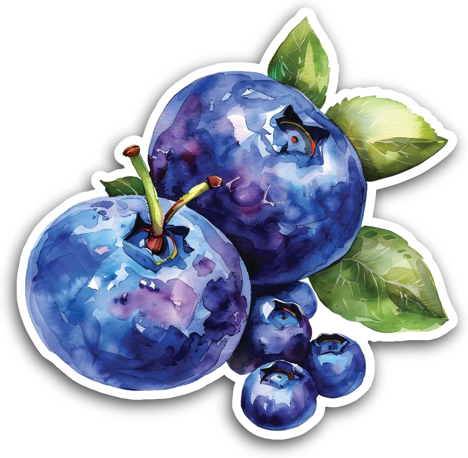 2 (Pieces) 3" and 5" Blueberry Sticker, Waterproof Vinyl Decals for Many Purpose Like Cars, Trucks, Laptops, Phones, Windows and More