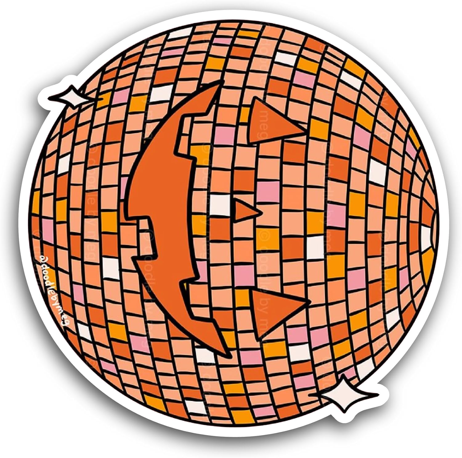 2 (Pieces) 3" and 5" Disco Ball Sticker, Waterproof Vinyl Decals for Many Purpose Like Cars, Trucks, Laptops, Phones, Windows and More