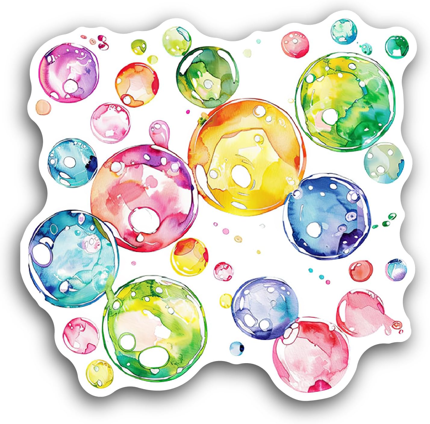 2 (Pieces) 3" and 5" Colored Bubbles Sticker, Waterproof Vinyl Decals for Many Purpose Like Cars, Trucks, Laptops, Phones, Windows and More