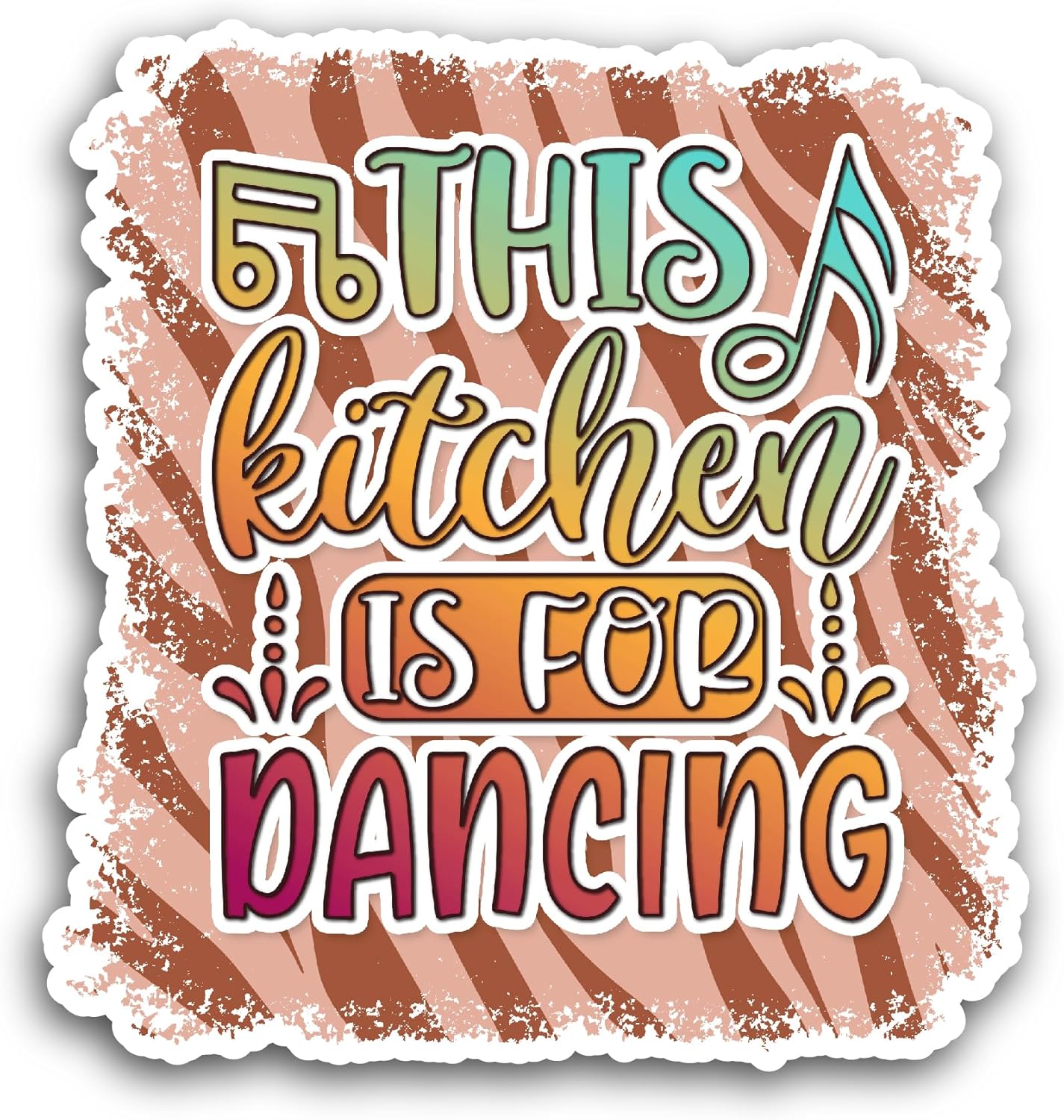 2 (Pieces) 3" and 5" This Kitchen is for Dancing Sticker, Waterproof Vinyl Decals for Many Purpose Like Cars, Trucks, Laptops, Phones, Windows and More