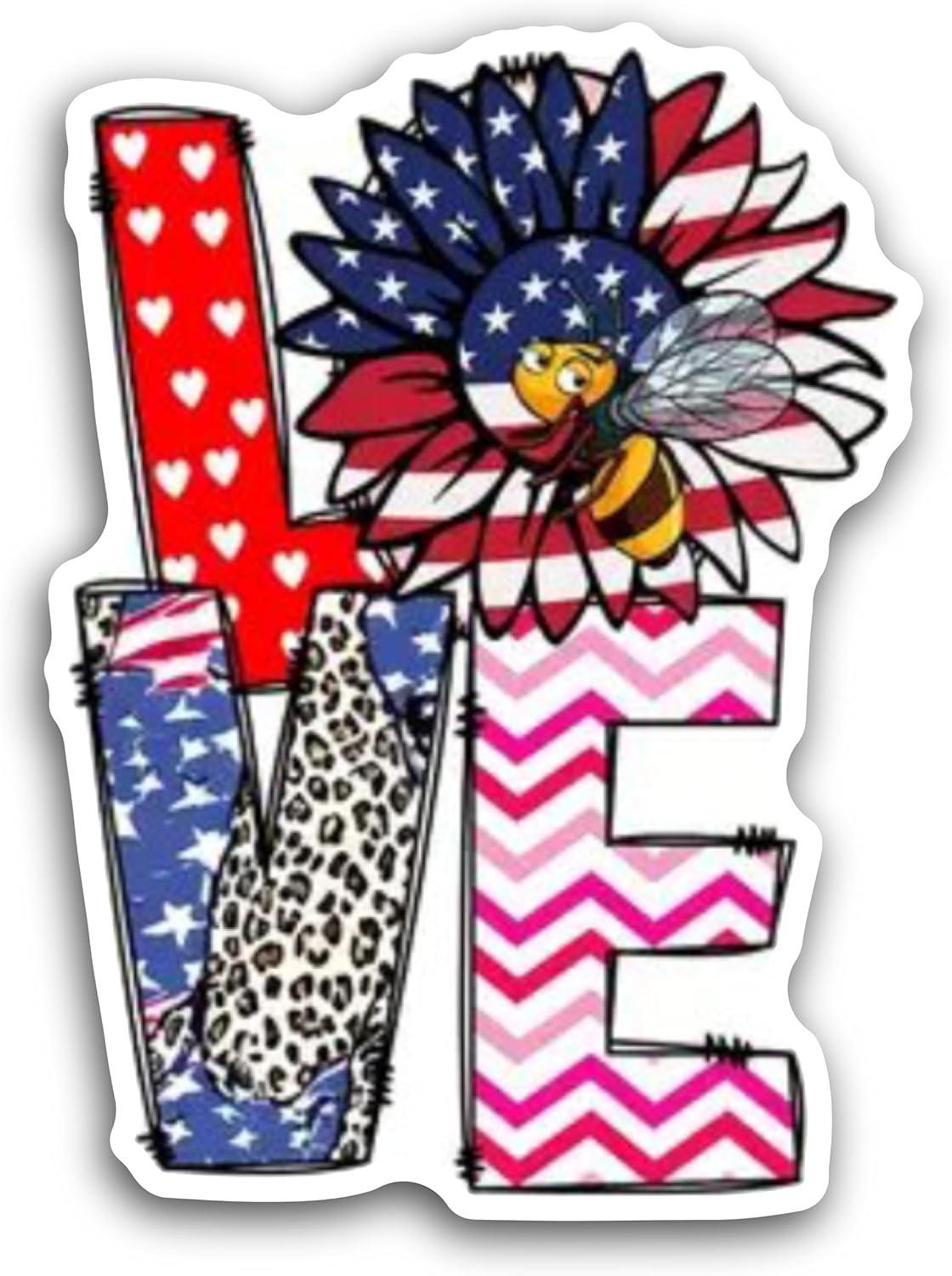 2 (Pieces) 3" and 5" Love Design Color stickerke Cars, Trucks, Laptops, Phones, Windows and More