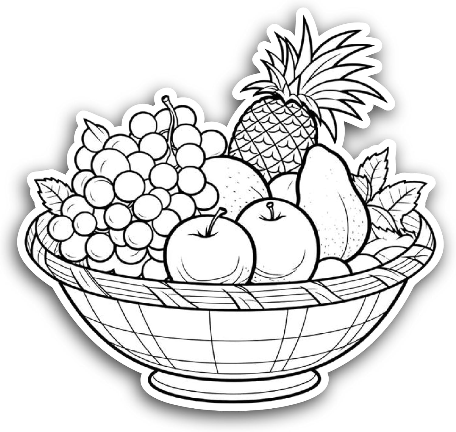 2 (Pieces) 3" and 5" Fruits On A Basket Sticker, Waterproof Vinyl Decals for Many Purpose Like Cars, Trucks, Laptops, Phones, Windows and More