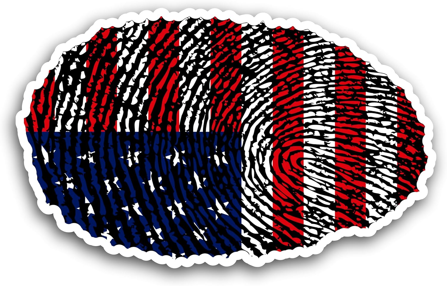 2 (Pieces) 3" and 5" Thumb Impression with American Color Decal Sticker, Waterproof Vinyl Decals for Many Purpose Like Cars, Trucks, Laptops, Phones, Windows and More