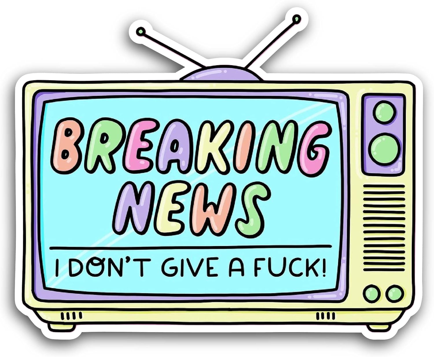 2 (Pieces) 3" and 5" Breaking News Sticker, Waterproof Vinyl Decals for Many Purpose Like Cars, Trucks, Laptops, Phones, Windows and More