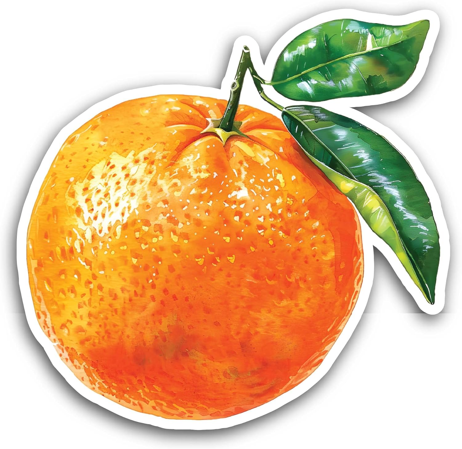 2 (Pieces) 3" and 5" Orange Fruit Sticker, Waterproof Vinyl Decals for Many Purpose Like Cars, Trucks, Laptops, Phones, Windows and More
