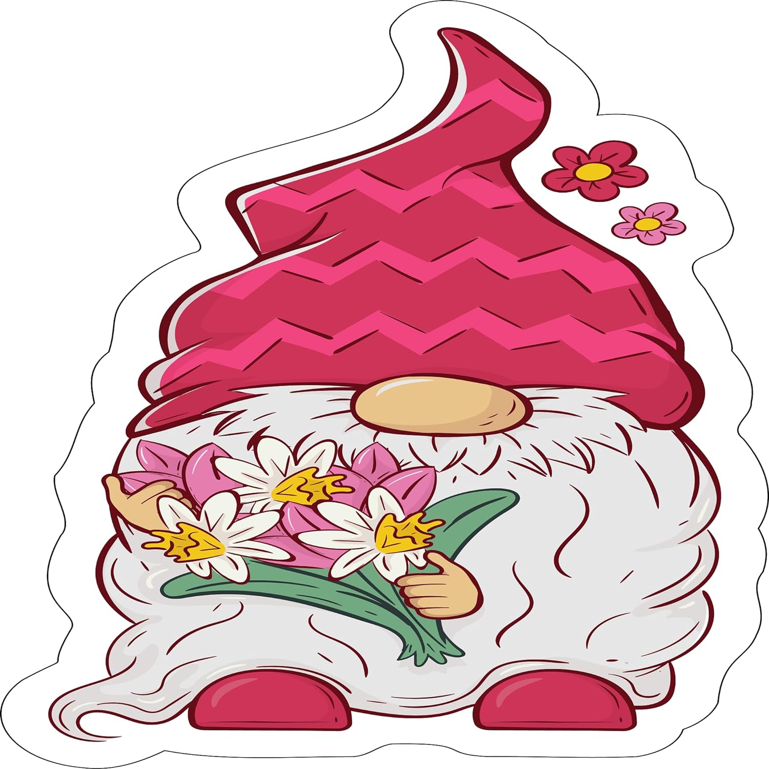 Inspirational Quote Red Hatted Gnome Motivational Sticker Vinyl Decal Motivation Stickers- 5" Vinyl Sticker Waterproof