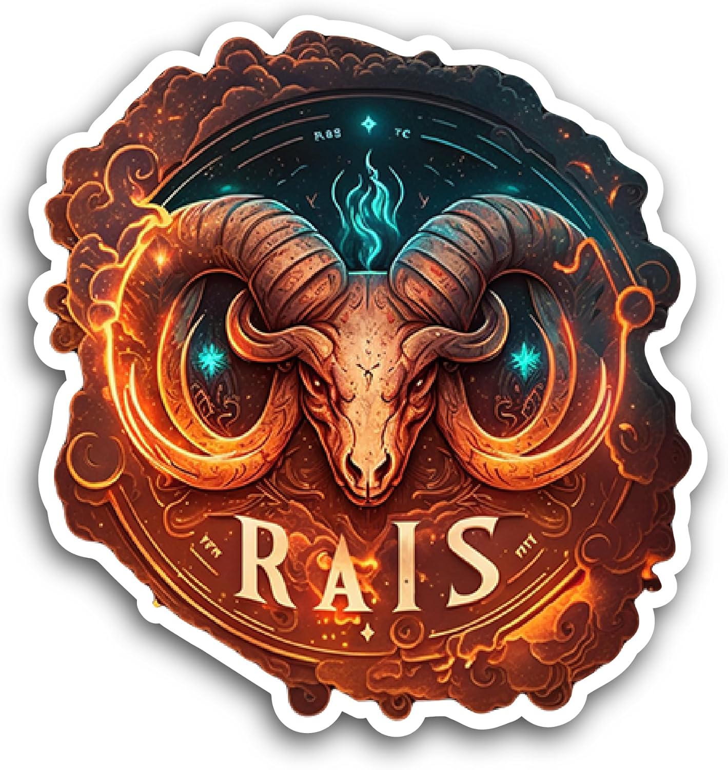 2 (Pieces) 3" and 5" Aries Astrology Sign Sticker, Waterproof Vinyl Decals for Many Purpose Like Cars, Trucks, Laptops, Phones, Windows and More