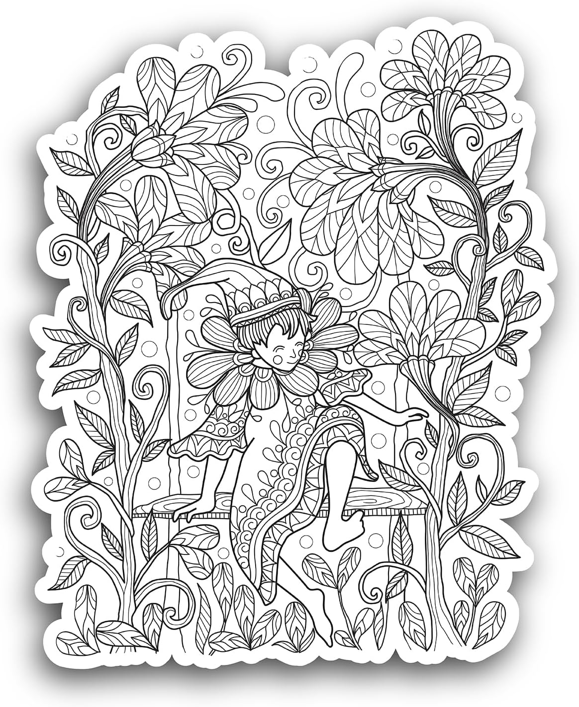 2 (Pieces) 3" and 5" Vintage Fairy Vector Sticker, Waterproof Vinyl Decals for Many Purpose Like Cars, Trucks, Laptops, Phones, Windows and More