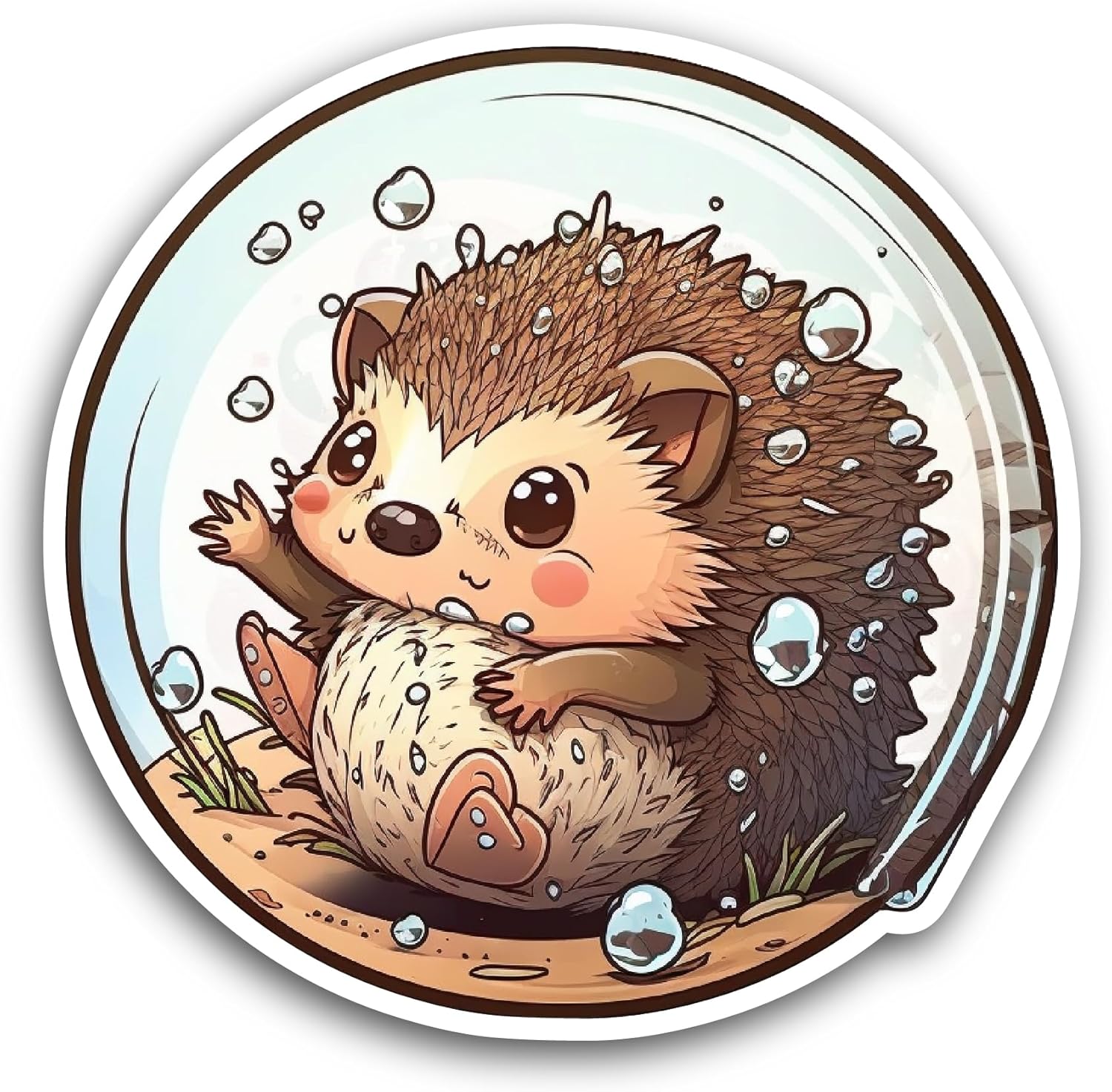 2 (Pieces) 3" and 5" Hedgehog Sticker, Waterproof Vinyl Decals for Many Purpose Like Cars, Trucks, Laptops, Phones, Windows and More