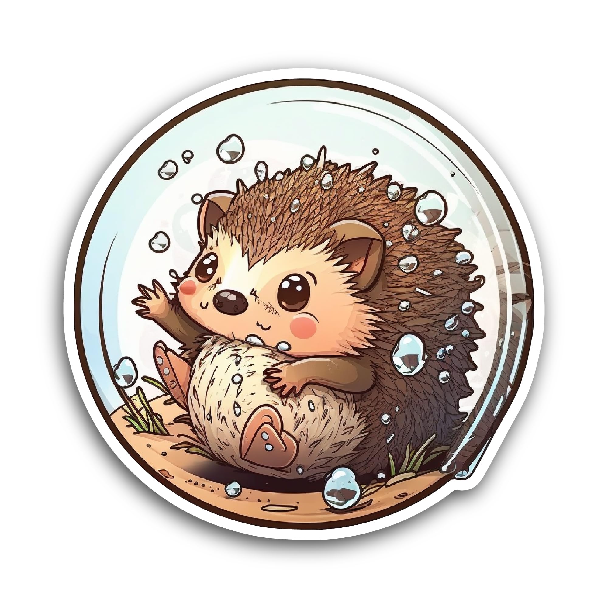 2 (Pieces) 3" and 5" Hedgehog Sticker, Waterproof Vinyl Decals for Many Purpose Like Cars, Trucks, L