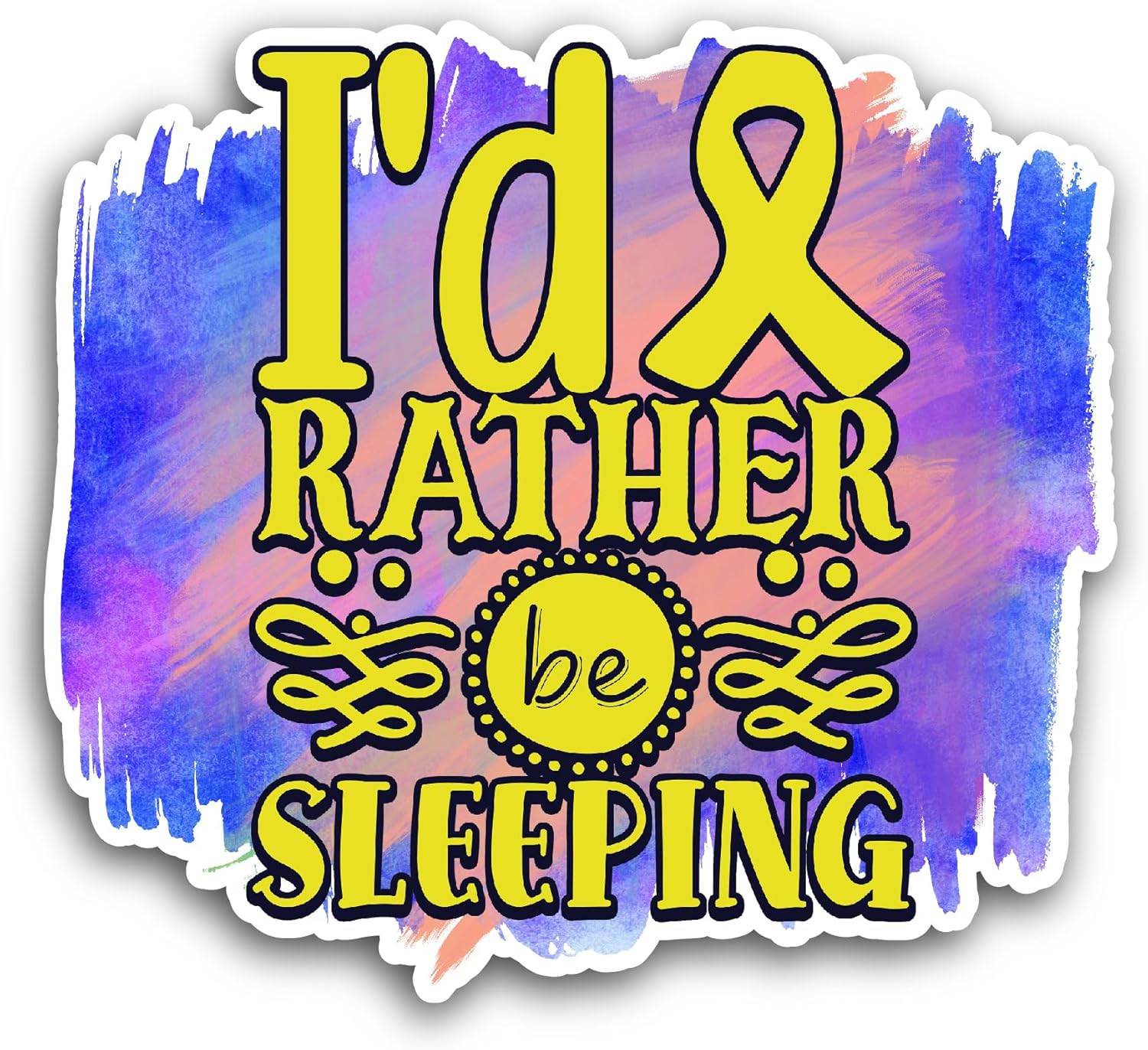 2 (Pieces) 3" and 5" I'd Rather Be Sleeping Sticker, Waterproof Vinyl Decals for Many Purpose Like Cars, Trucks, Laptops, Phones, Windows and More