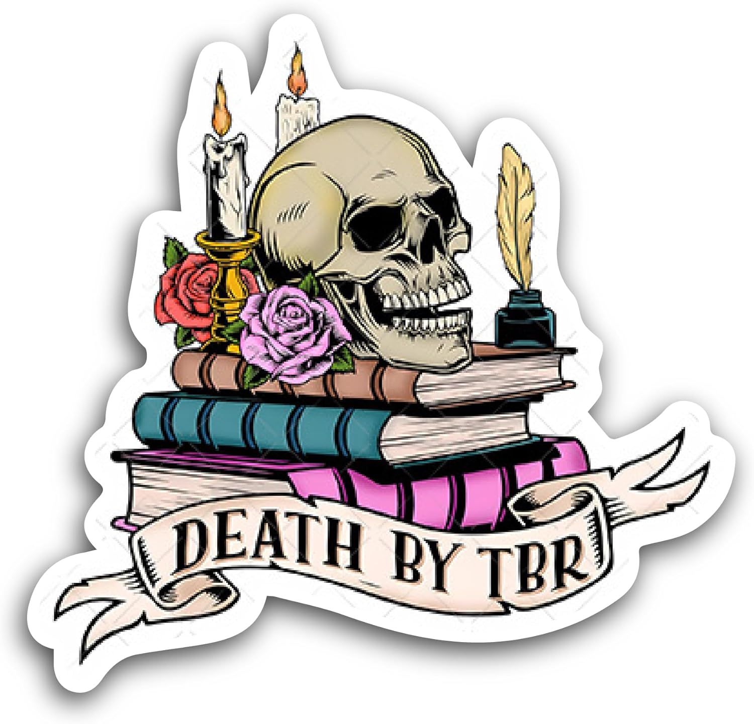 2 (Pieces) 3" and 5" Death by TBR Sticker, Waterproof Vinyl Decals for Many Purpose Like Cars, Trucks, Laptops, Phones, Windows and More