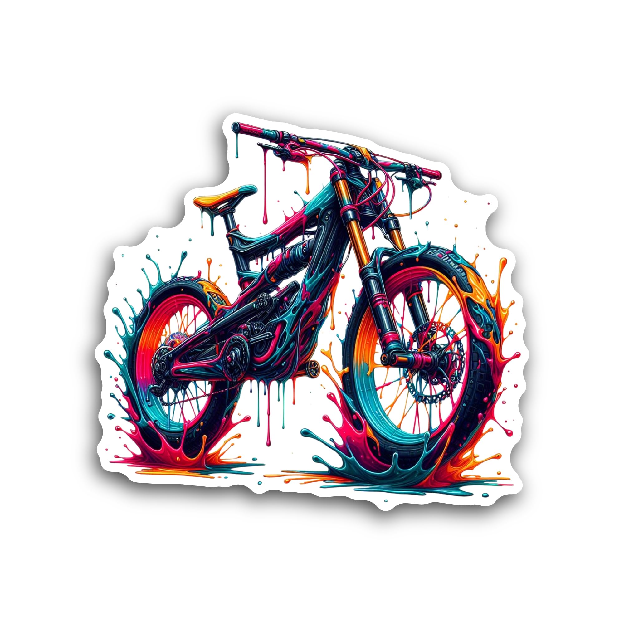 2 (Pieces) 3" and 5" Colorful Bike Sticker, Waterproof Vinyl Decals for Many Purpose Like Cars, Truc