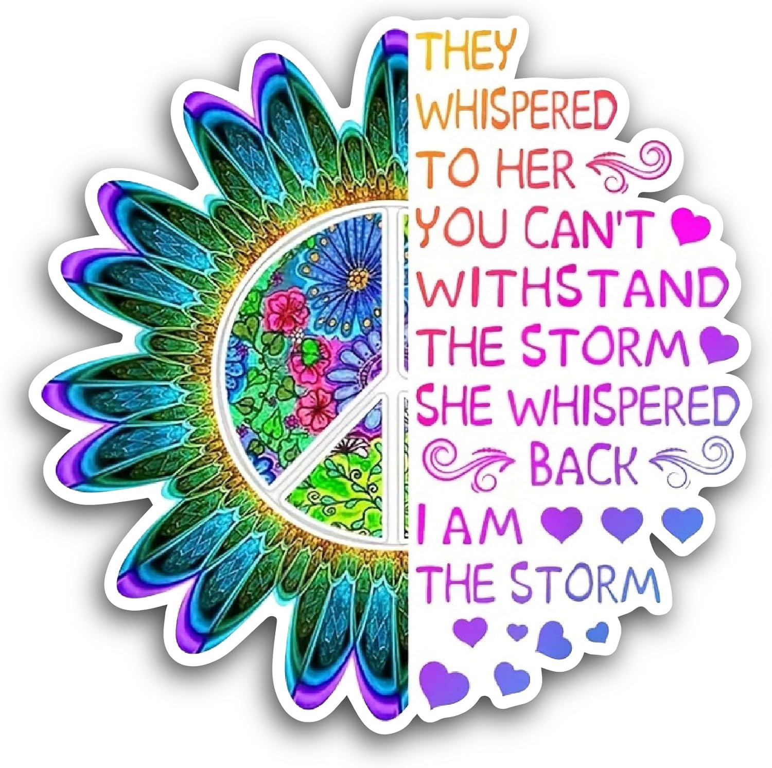2 (Pieces) 3" and 5" They Whispered to Her Text Sticker, Waterproof Vinyl Decals for Many Purpose Like Cars, Trucks, Laptops, Phones, Windows and More