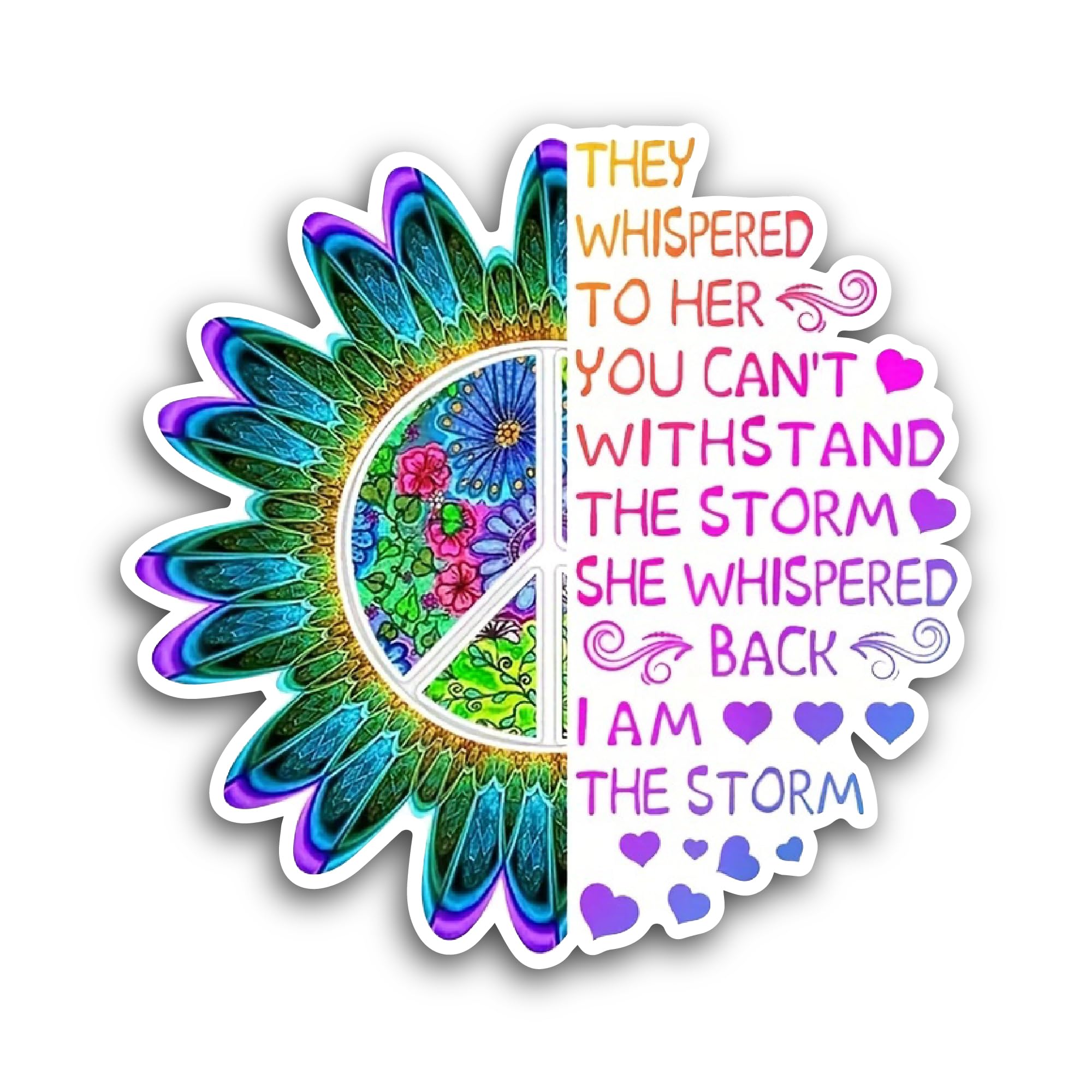 2 (Pieces) 3" and 5" Retro-Future Bloom Sticker, Waterproof Vinyl Decals for Many Purpose Like Cars,