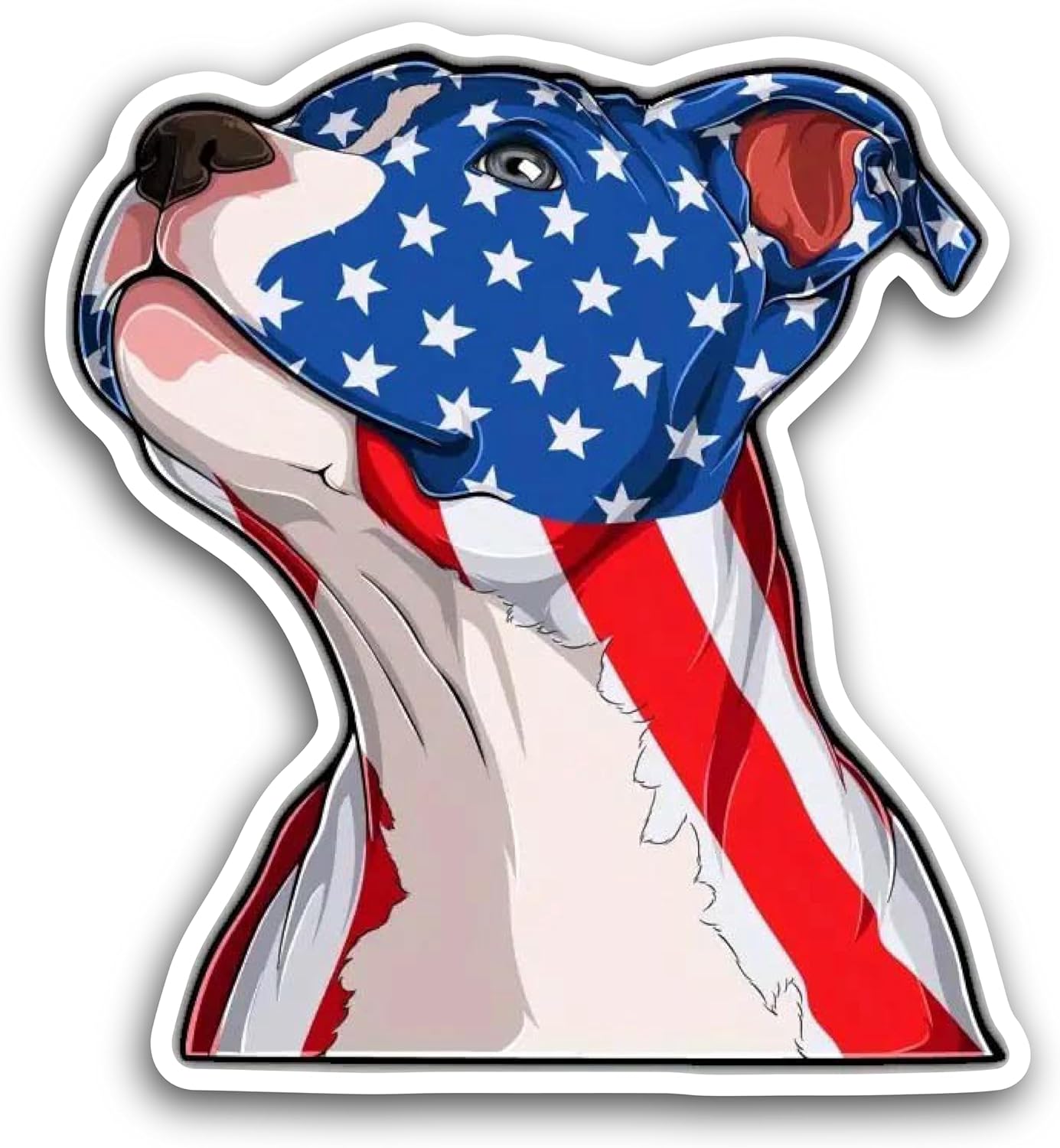 2 (Pieces) 3" and 5" Dog in American Flag Color Decal Sticker, Waterproof Vinyl Decals for Many Purpose Like Cars, Trucks, Laptops, Phones, Windows and More