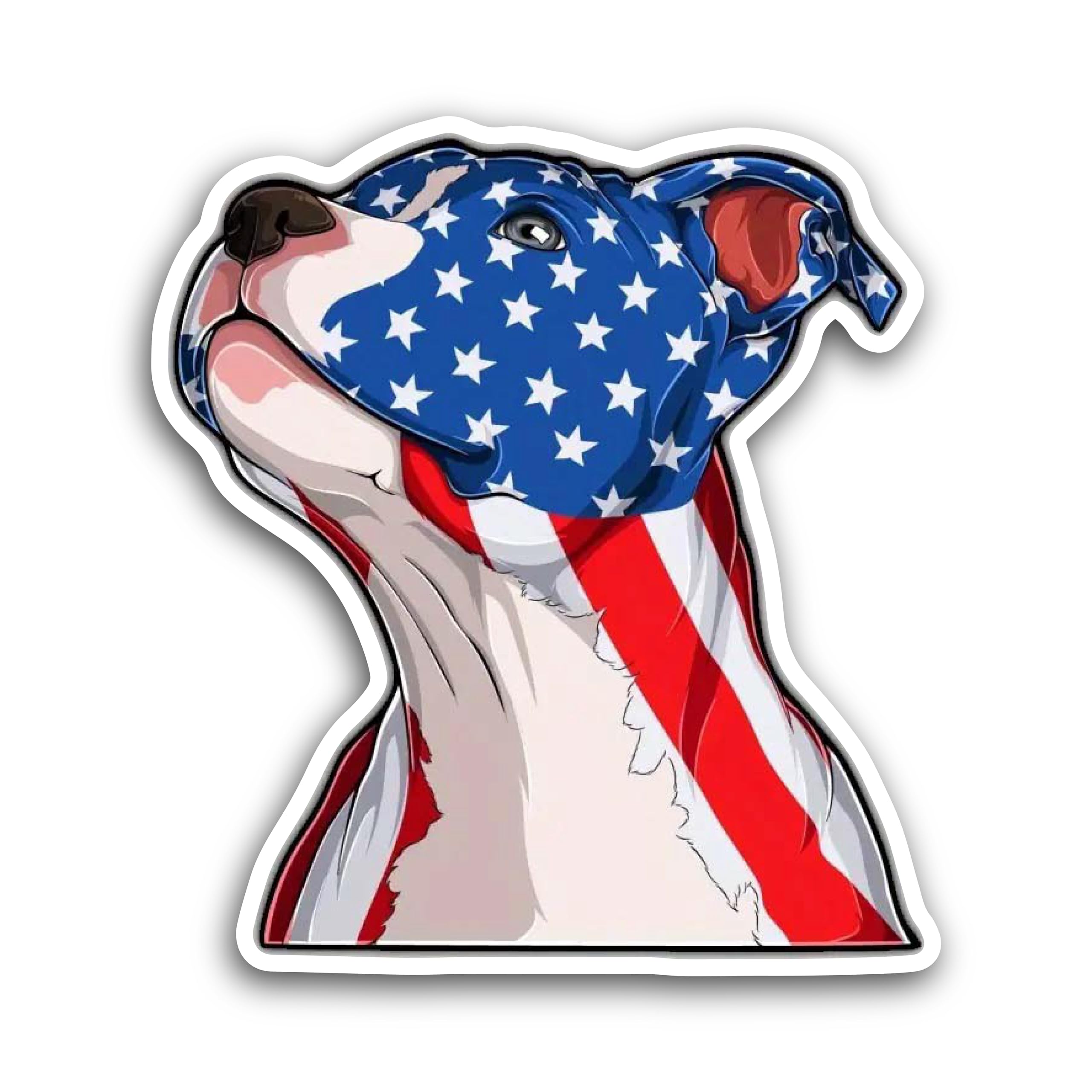 2 (Pieces) 3" and 5" Dog in American Flag Color Decal Sticker, Waterproof Vinyl Decals for Many Purp
