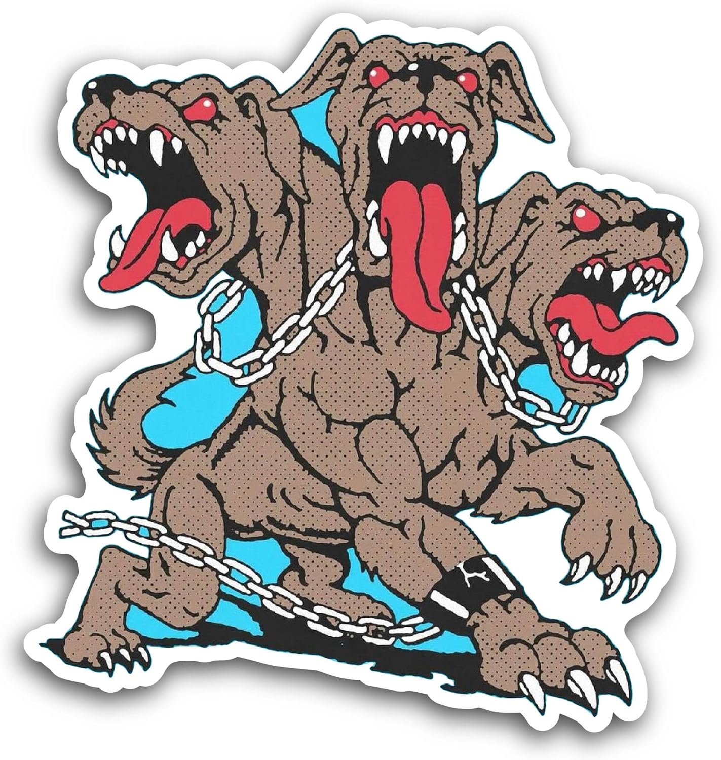 2 (Pieces) 3" and 5" Muscular Dogs Sticker, Waterproof Vinyl Decals for Many Purpose Like Cars, Trucks, Laptops, Phones, Windows and More