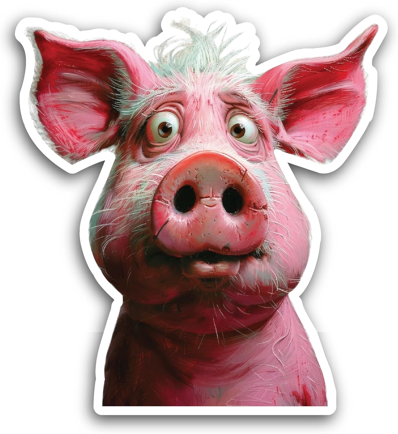 2 (Pieces) 3" and 5" Cute Pig Sticker, Waterproof Vinyl Decals for Many Purpose Like Cars, Trucks, Laptops, Phones, Windows and More