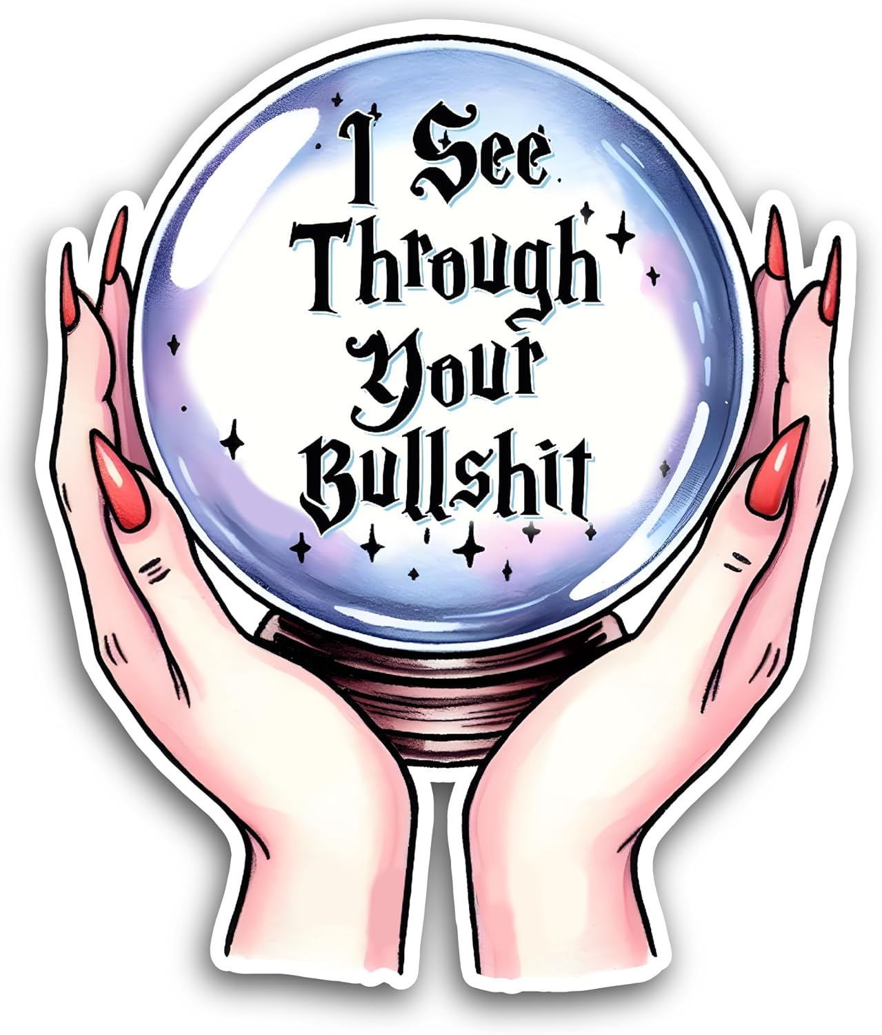 2 (Pieces) 3" and 5" I See Through Sticker, Waterproof Vinyl Decals for Many Purpose Like Cars, Trucks, Laptops, Phones, Windows and More