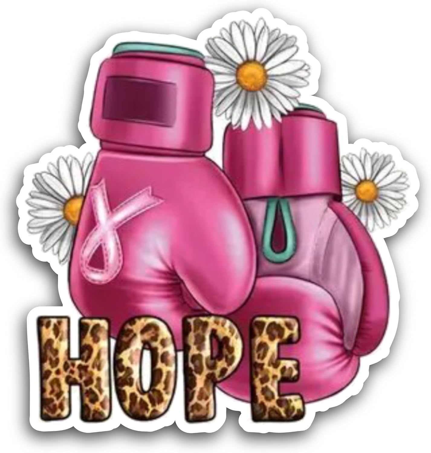 2 (Pieces) 3" and 5" Hope Pink Boxing Gloves Decal Sticker, Waterproof Vinyl Decals for Many Purpose Like Cars, Trucks, Laptops, Phones, Windows and...