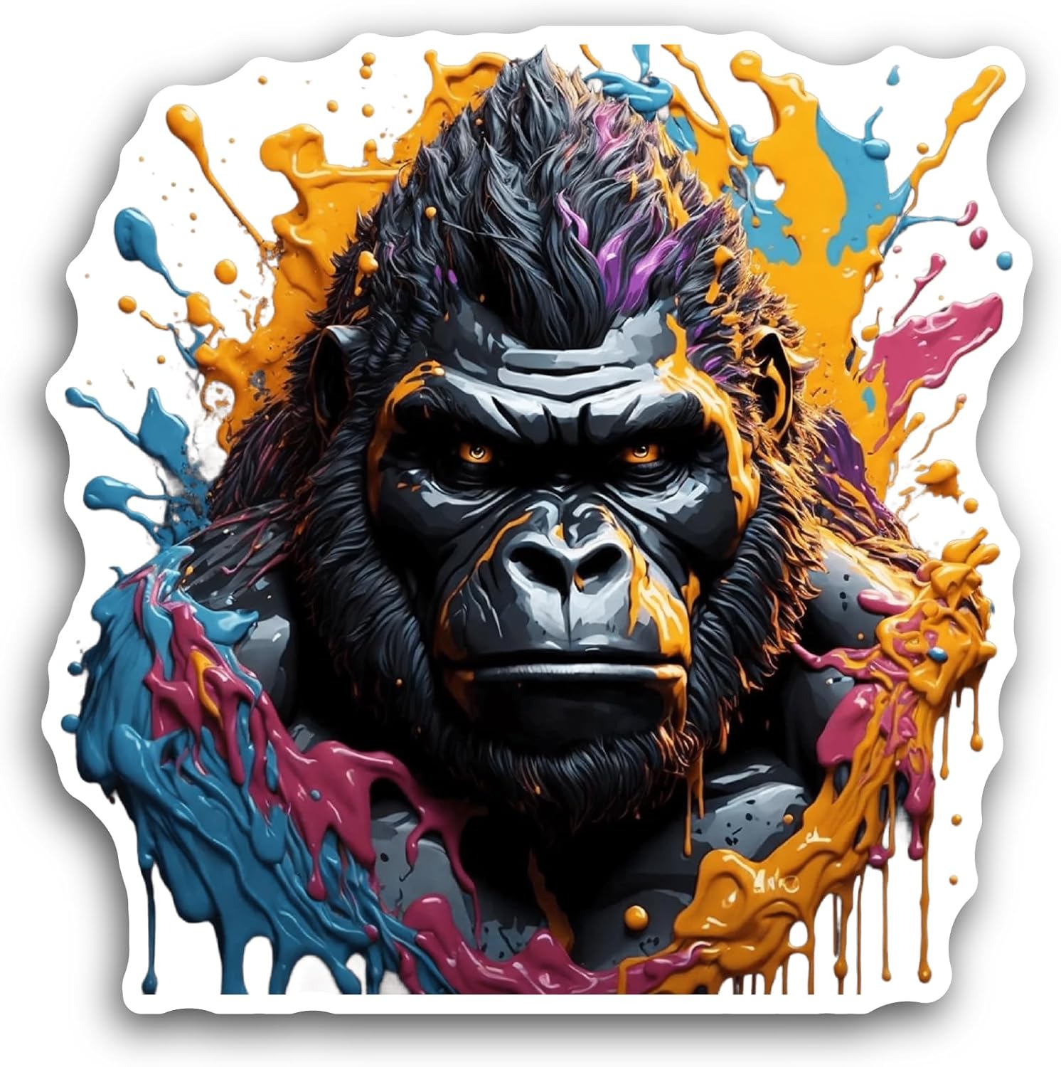 2 (Pieces) 3" and 5" Gorilla Sticker, Waterproof Vinyl Decals for Many Purpose Like Cars, Trucks, Laptops, Phones, Windows and More
