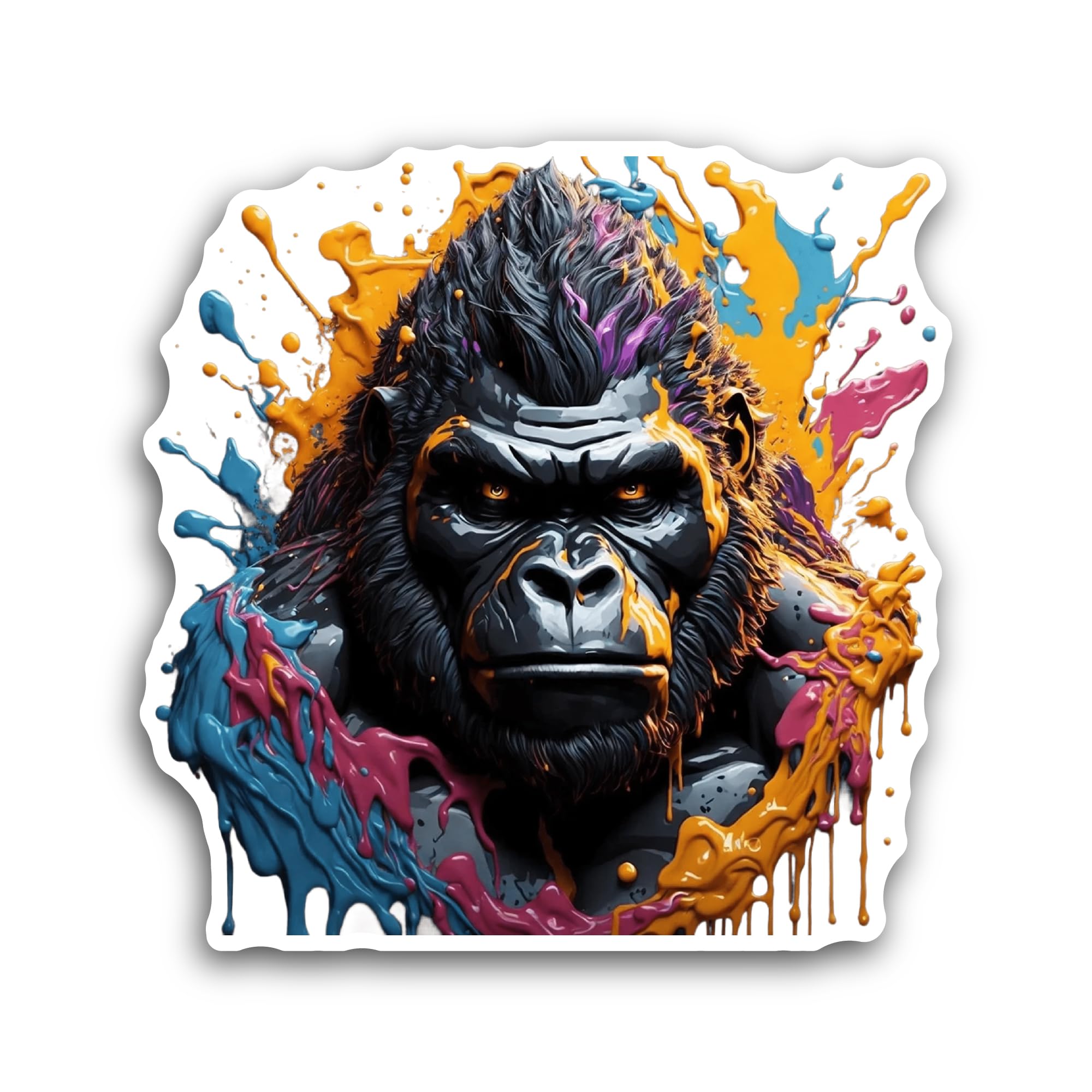 2 (Pieces) 3" and 5" Gorilla Sticker, Waterproof Vinyl Decals for Many Purpose Like Cars, Trucks, La