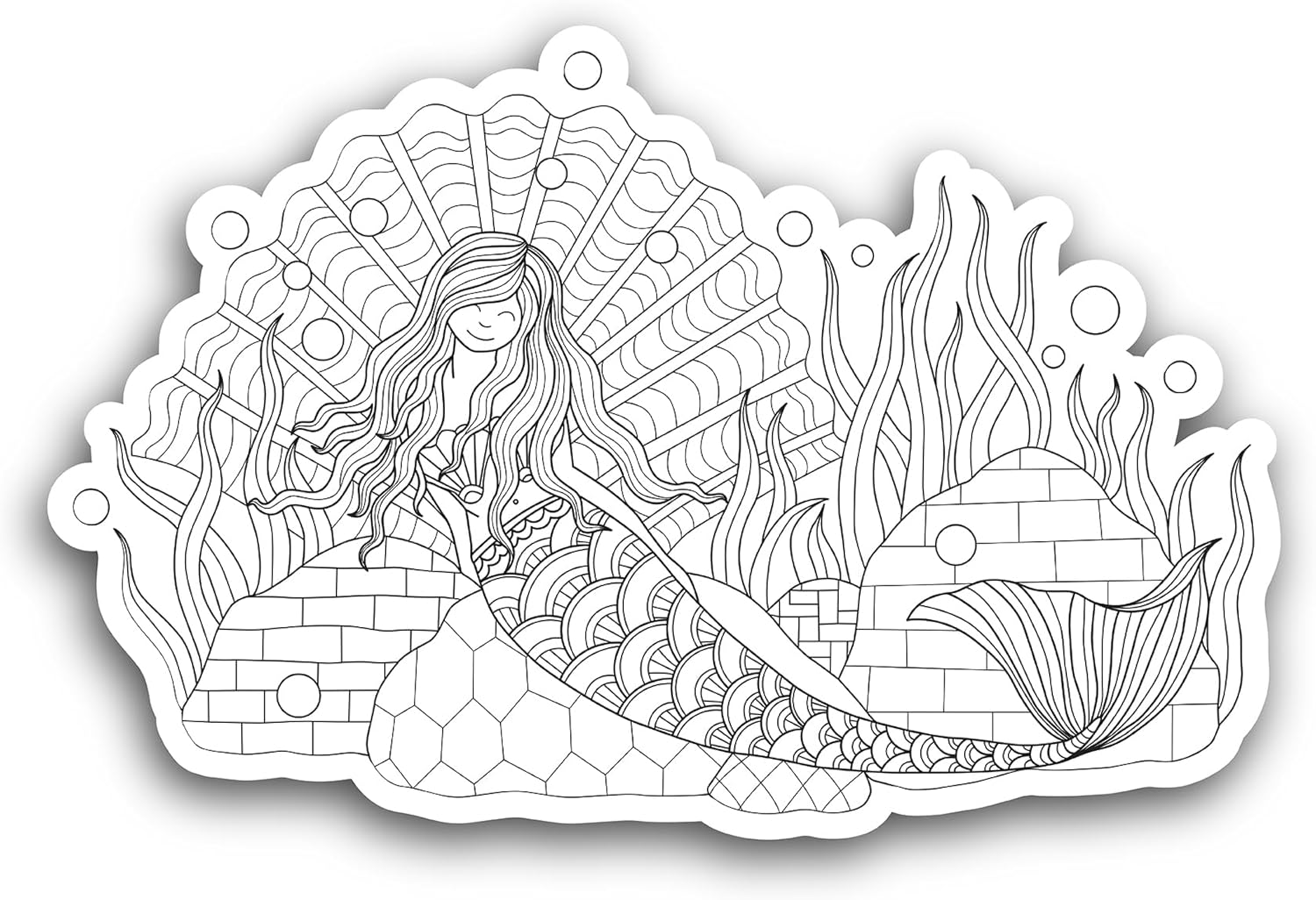 2 (Pieces) 3" and 5" Mermaid Art Decals Sticker, Waterproof Vinyl Decals for Many Purpose Like Cars, Trucks, Laptops, Phones, Windows and More