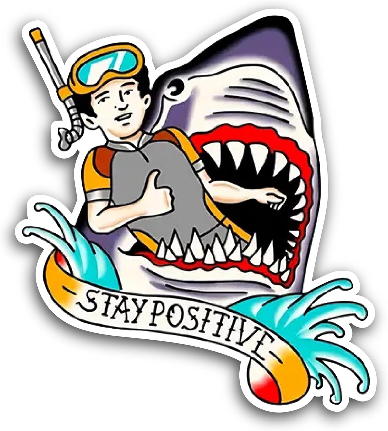 2 (Pieces) 3" and 5" Stay Positive Sticker, Waterproof Vinyl Decals for Many Purpose Like Cars, Trucks, Laptops, Phones, Windows and More