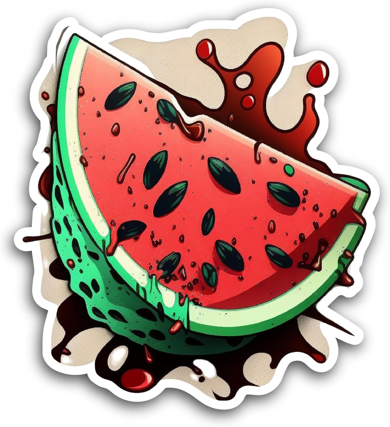 2 (Pieces) 3" and 5" Watermelon Slice Sticker, Waterproof Vinyl Decals for Many Purpose Like Cars, Trucks, Laptops, Phones, Windows and More
