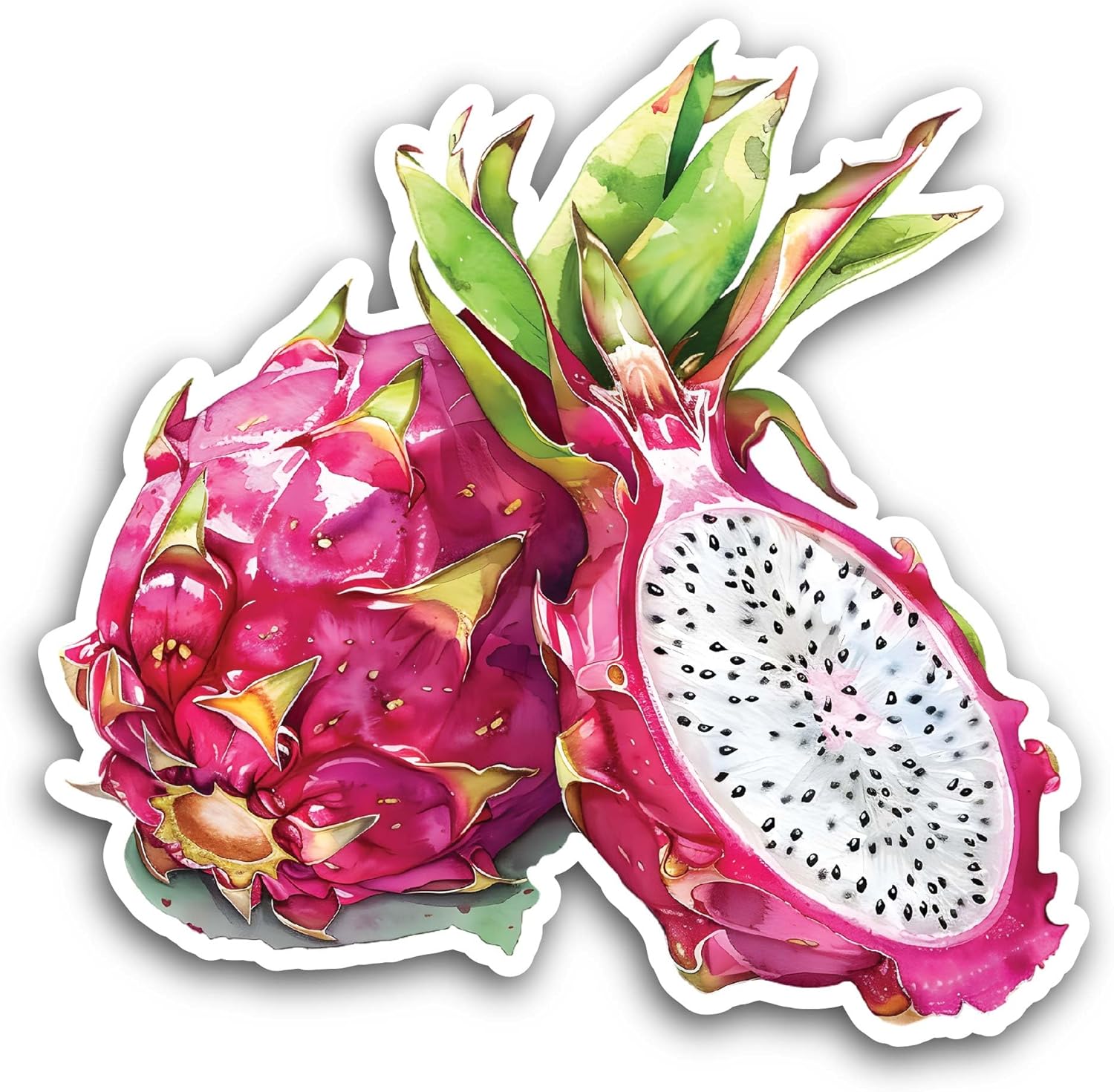 2 (Pieces) 3" and 5" Dragon Fruits Sticker, Waterproof Vinyl Decals for Many Purpose Like Cars, Trucks, Laptops, Phones, Windows and More