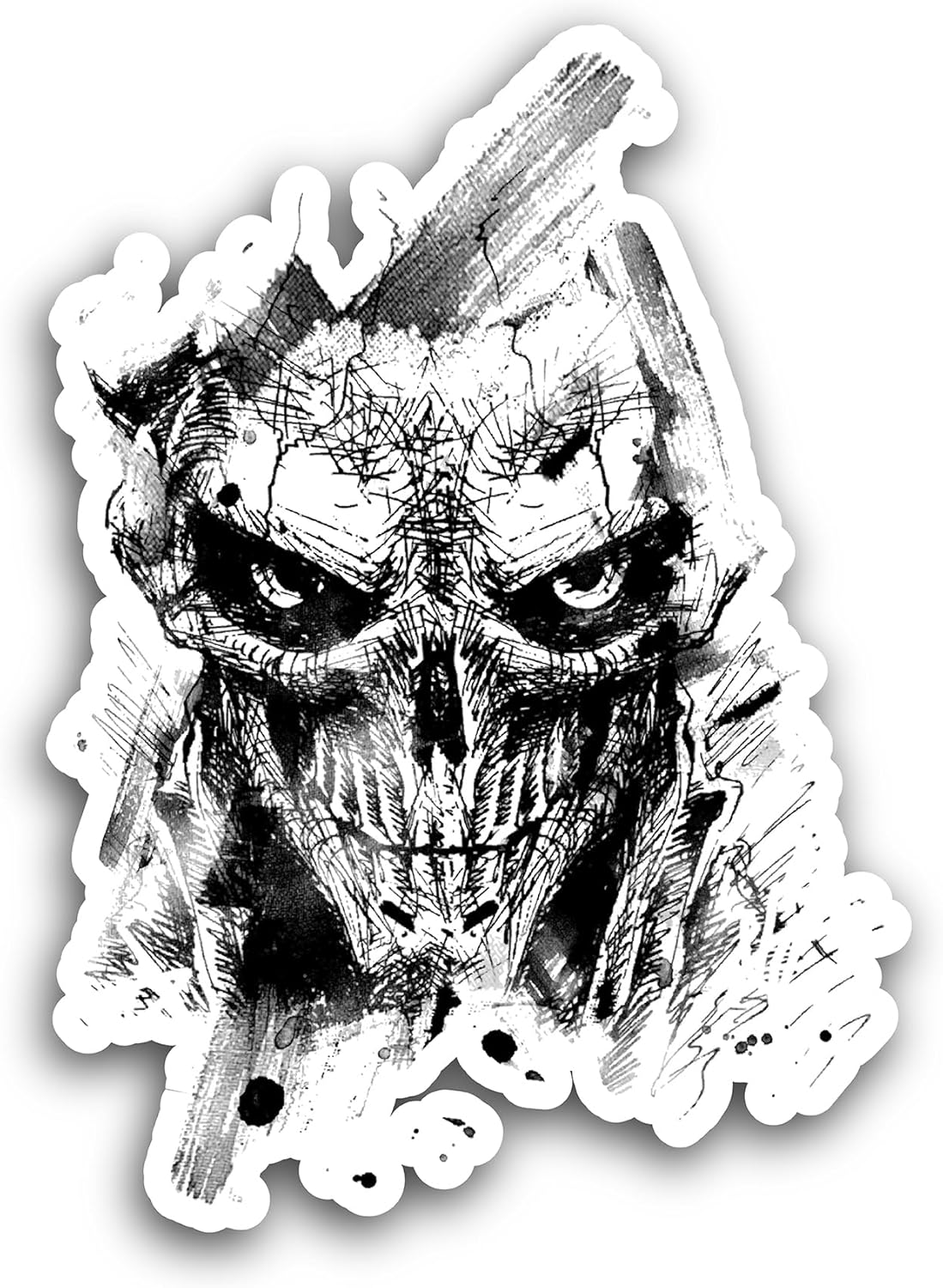 2 (Pieces) 3" and 5" Skull Vinyl Decals Sticker, Waterproof Vinyl Decals for Many Purpose Like Cars, Trucks, Laptops, Phones, Windows and More