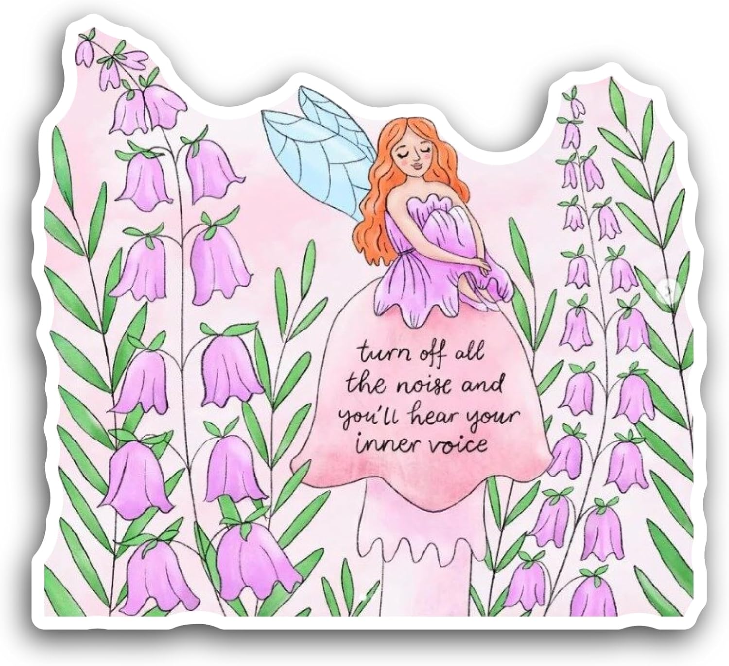 2 (Pieces) 3" and 5" Flower Fairy Sticker, Waterproof Vinyl Decals for Many Purpose Like Cars, Trucks, Laptops, Phones, Windows and More