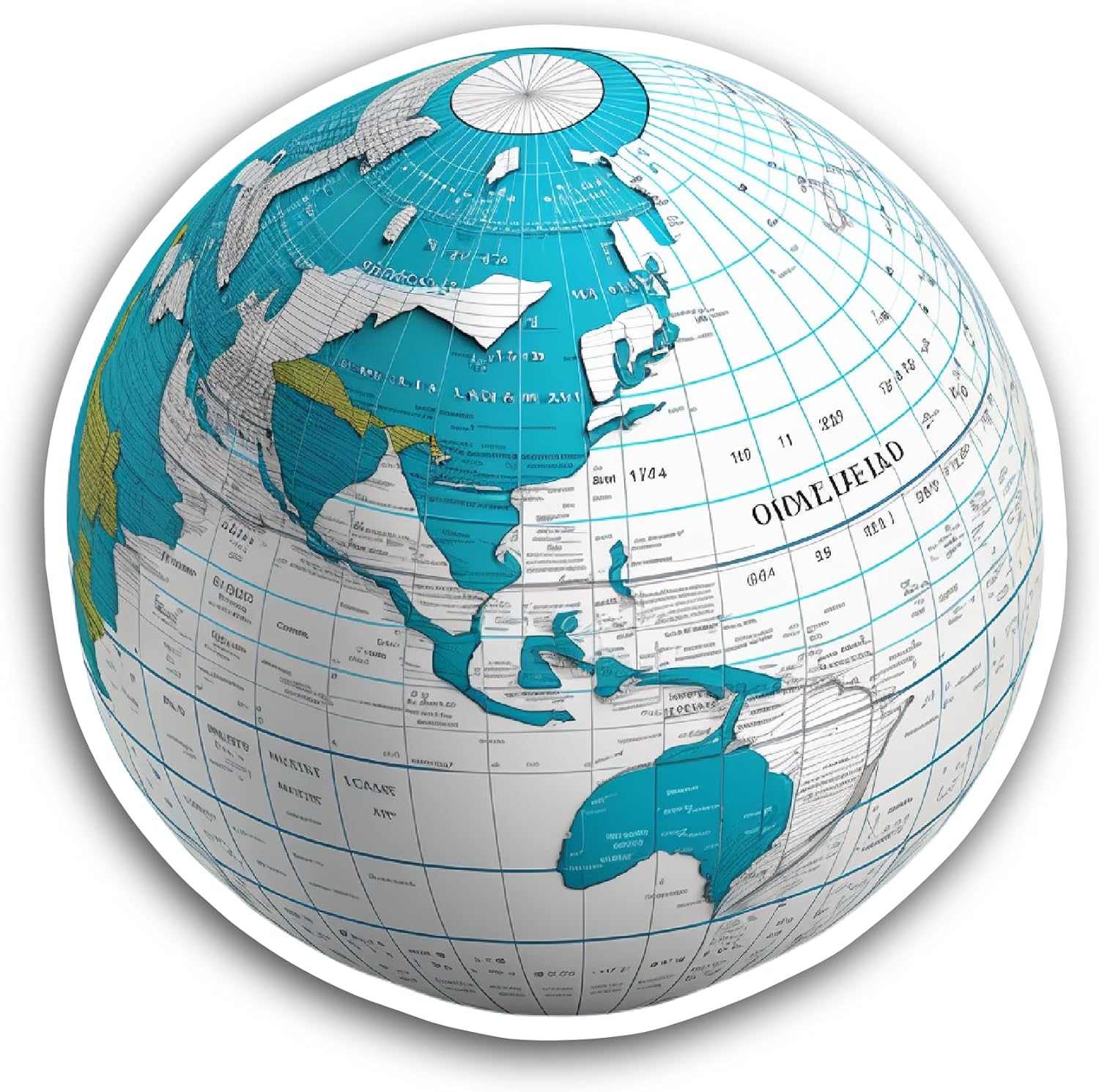 2 (Pieces) 3" and 5" Globe Sticker, Waterproof Vinyl Decals for Many Purpose Like Cars, Trucks, Laptops, Phones, Windows and More