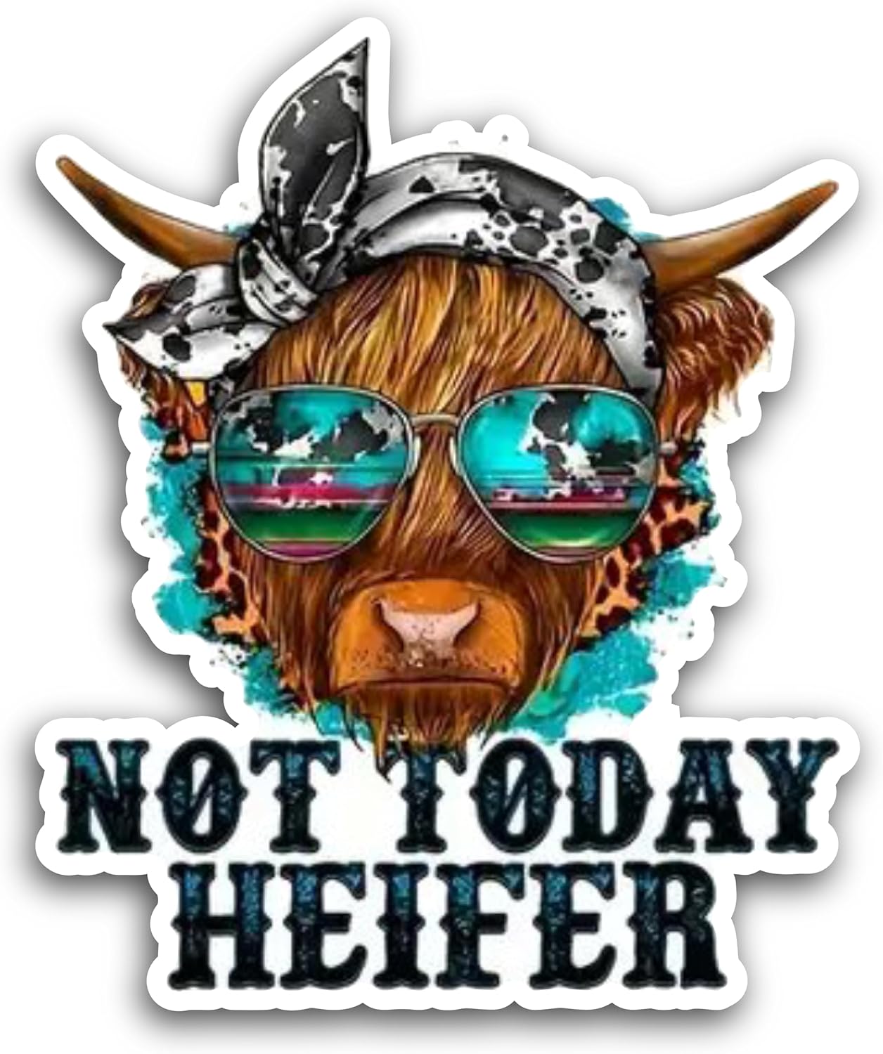 2 (Pieces) 3" and 5" Not Today Heifer Decal Sticker, Waterproof Vinyl Decals for Many Purpose Like Cars, Trucks, Laptops, Phones, Windows and More