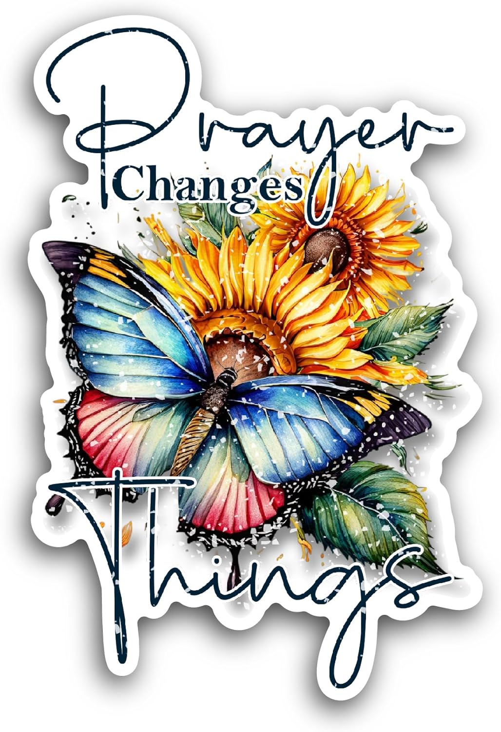 2 (Pieces) 3" and 5" Prayer Changes Sticker, Waterproof Vinyl Decals for Many Purpose Like Cars, Trucks, Laptops, Phones, Windows and More