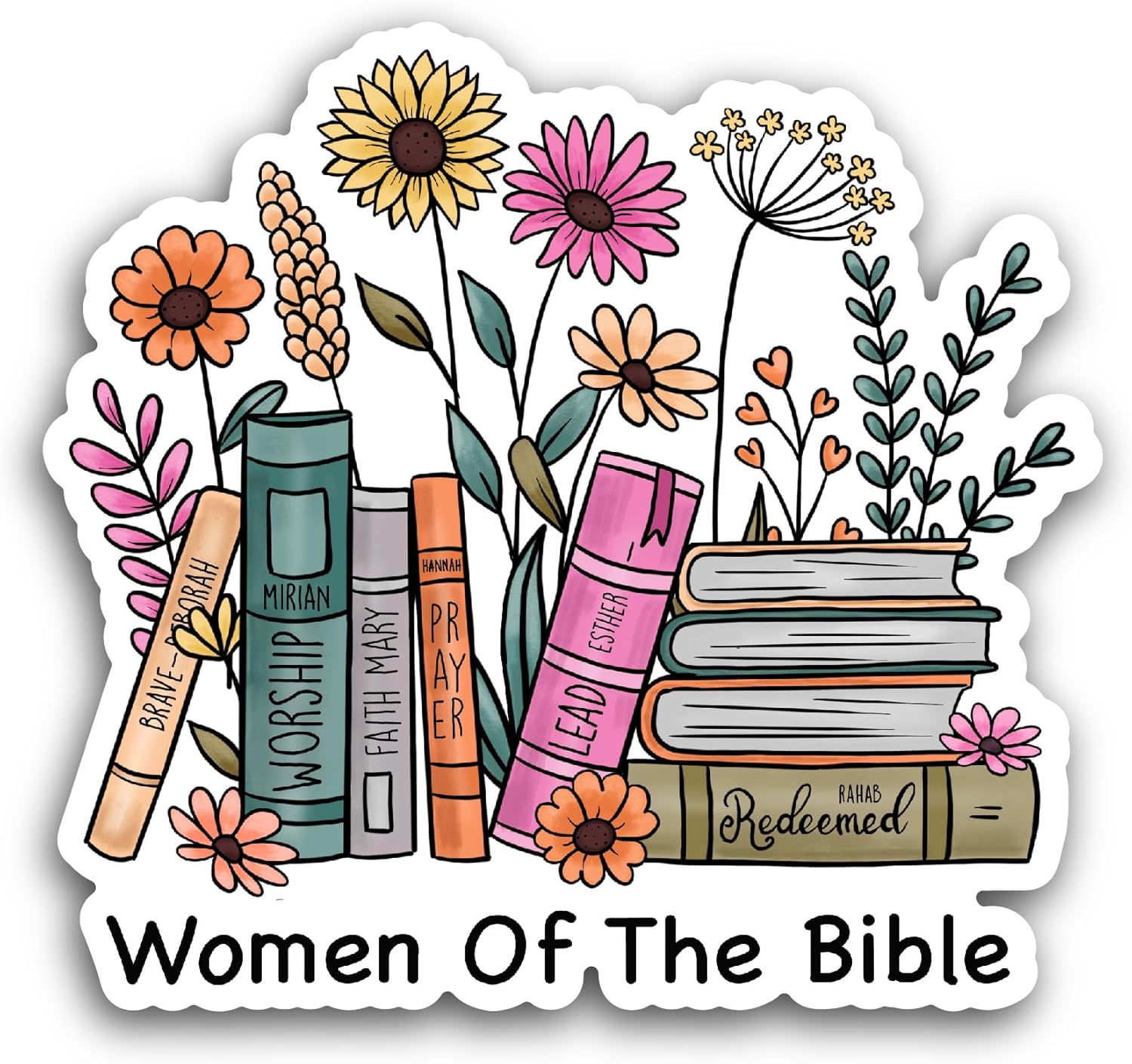 2 (Pieces) 3" and 5" Women of The Bible Sticker, Waterproof Vinyl Decals for Many Purpose Like Cars, Trucks, Laptops, Phones, Windows and More