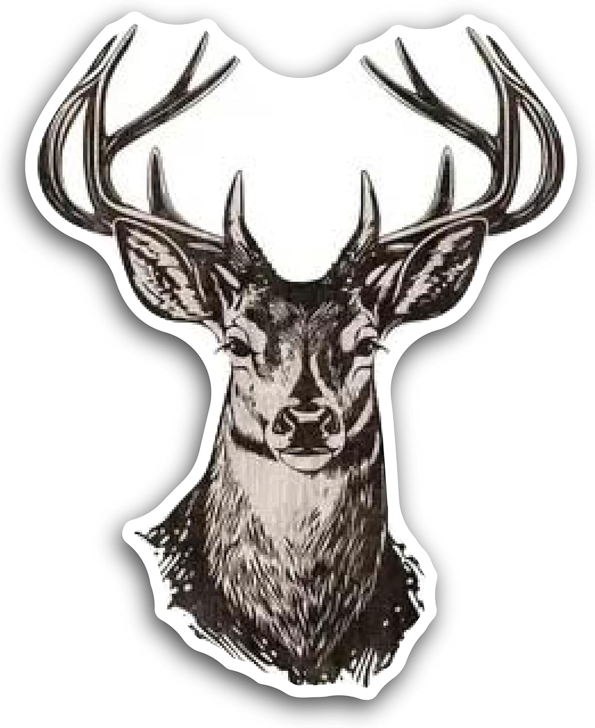 2 (Pieces) 3" and 5" Deer face Image Decal Sticker, Waterproof Vinyl Decals for Many Purpose Like Cars, Trucks, Laptops, Phones, Windows and More