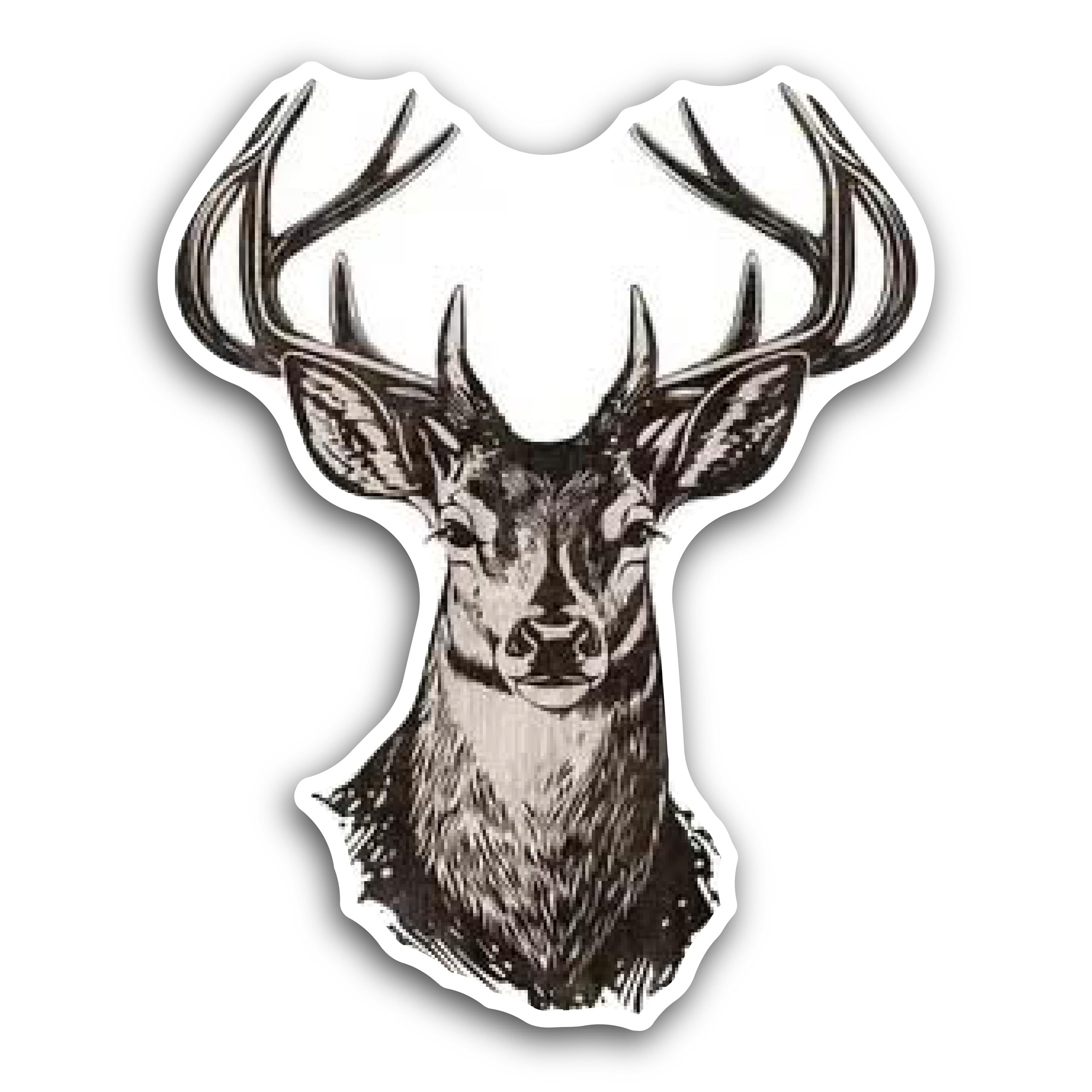 2 (Pieces) 3" and 5" Deer face Image Decal Sticker, Waterproof Vinyl Decals for Many Purpose Like Ca