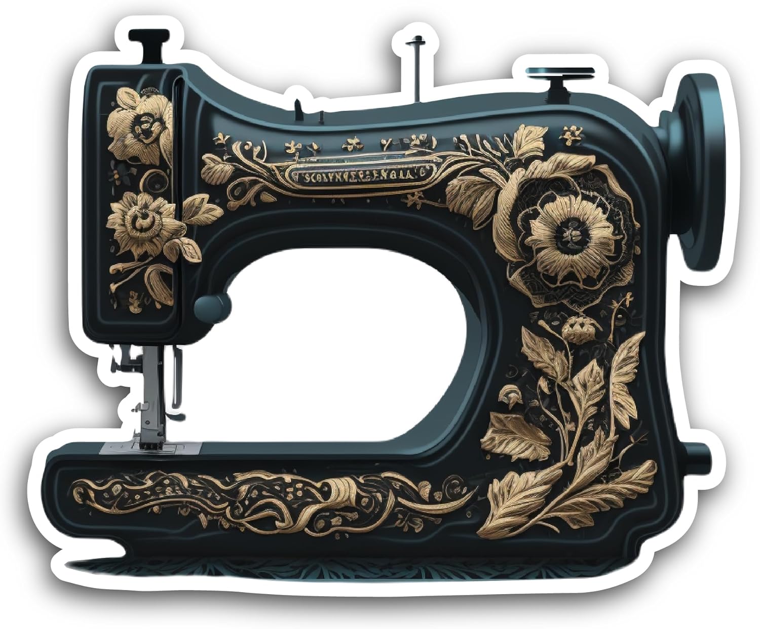 2 (Pieces) 3" and 5" Sewing Machine Sticker, Waterproof Vinyl Decals for Many Purpose Like Cars, Trucks, Laptops, Phones, Windows and More