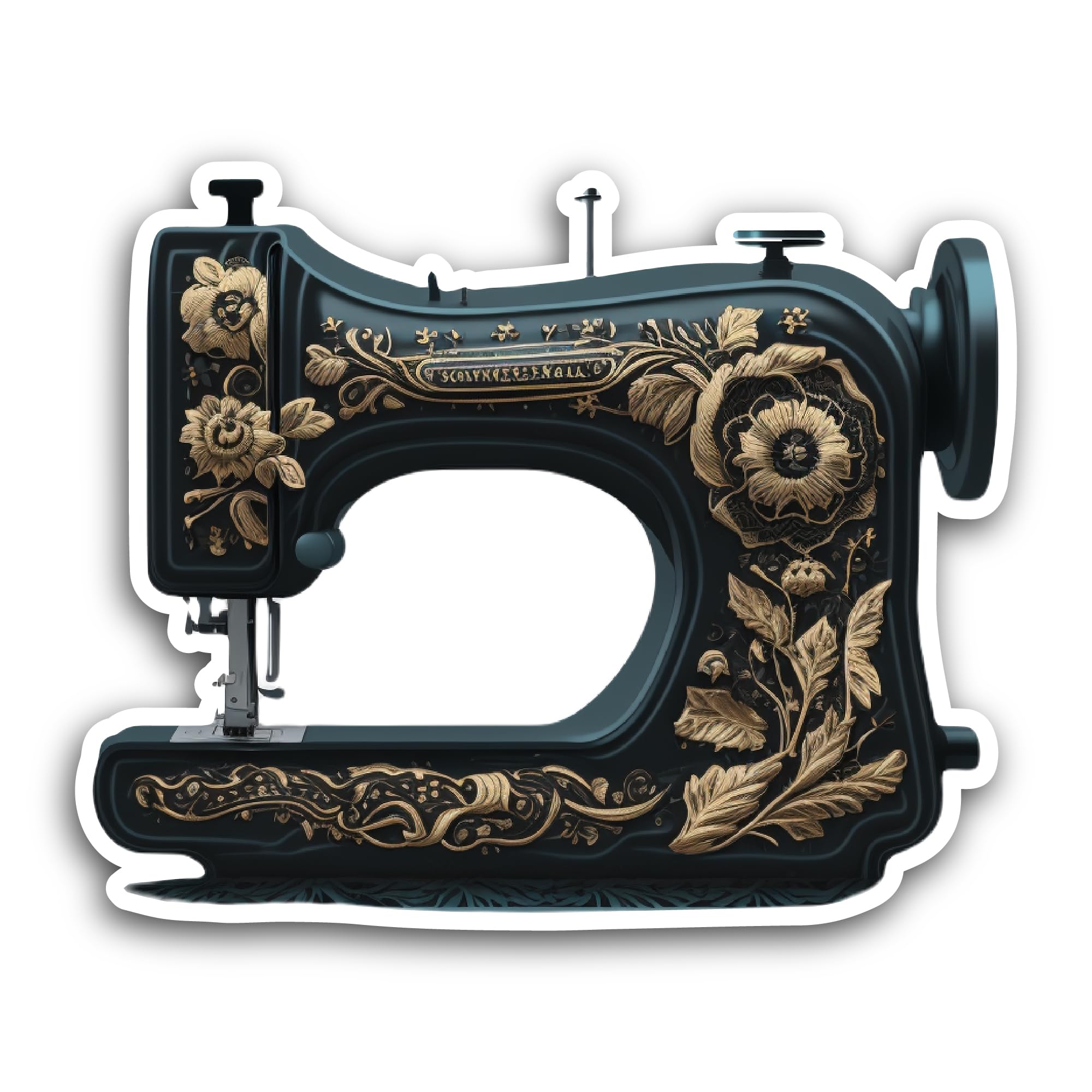 2 (Pieces) 3" and 5" Sewing Machine Sticker, Waterproof Vinyl Decals for Many Purpose Like Cars, Tru